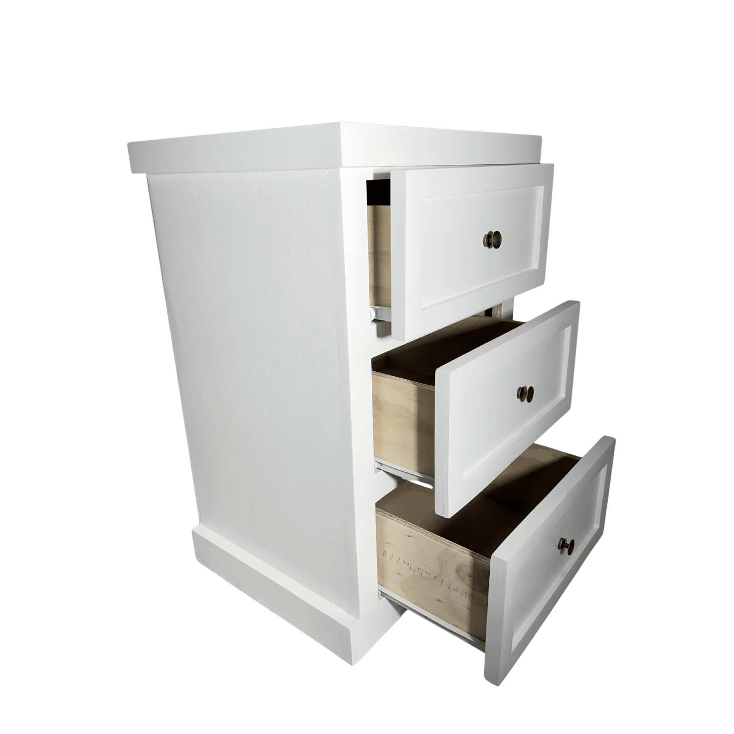 SET VELADORES DORMITORIO CATANIA 3 CAJONES BLANCO RUSTICO-2