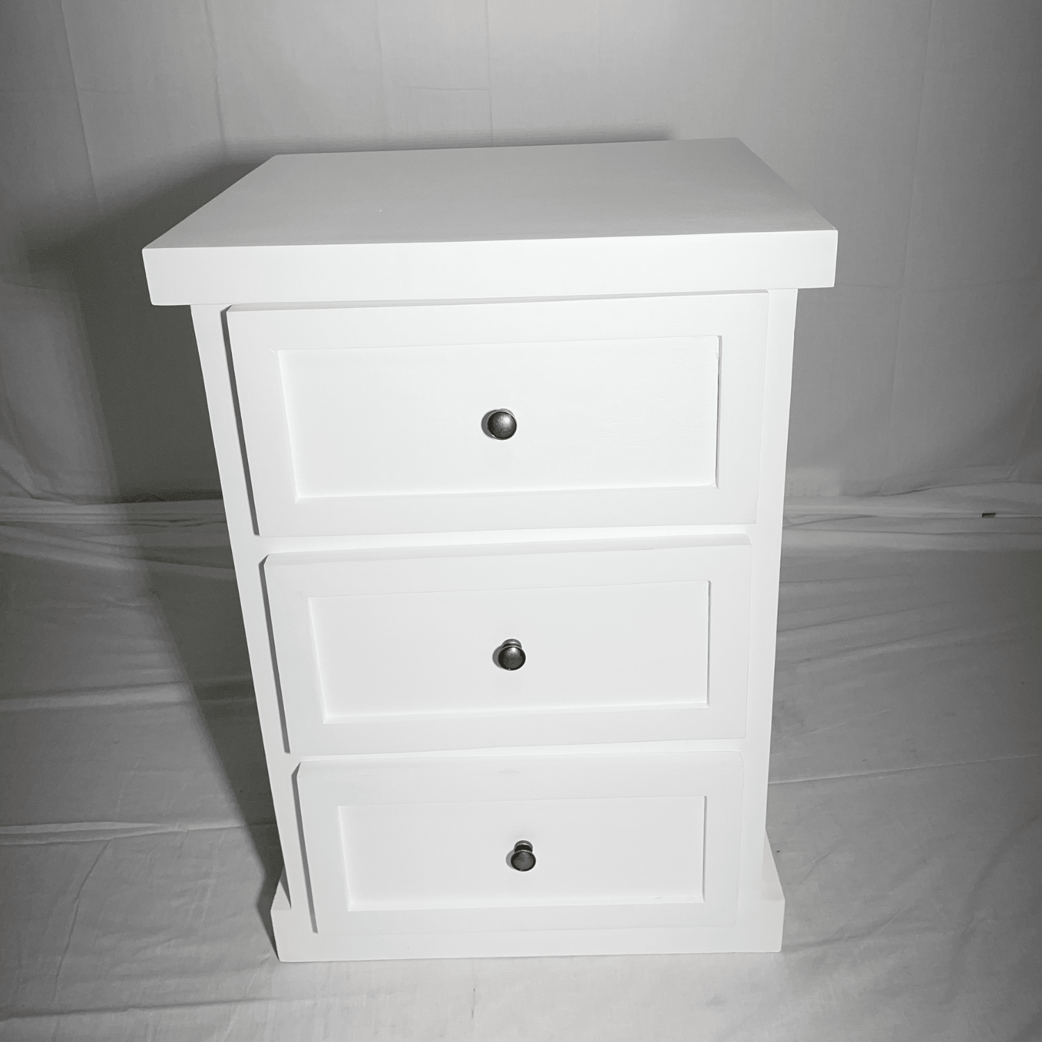 SET VELADORES DORMITORIO CATANIA 3 CAJONES BLANCO RUSTICO-5