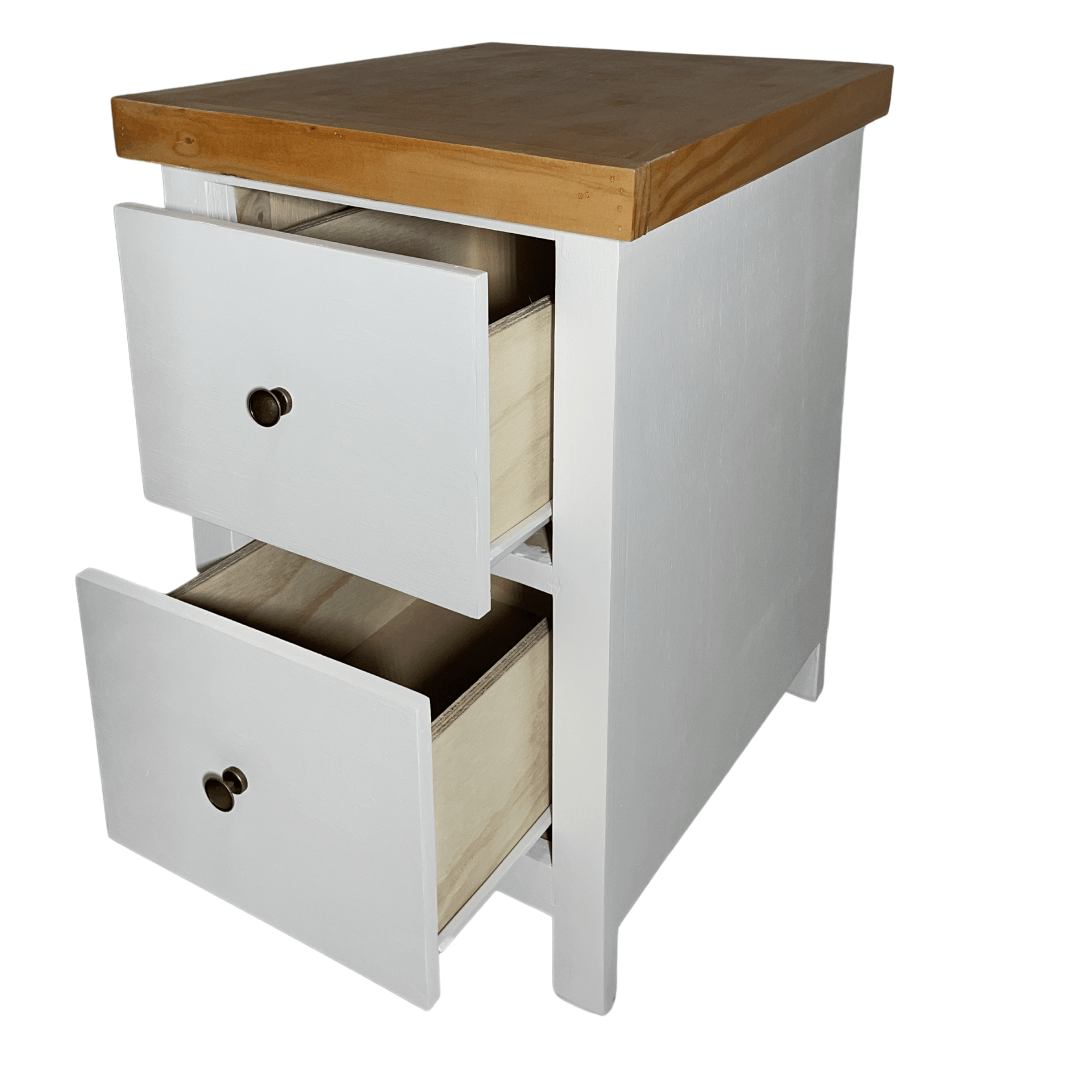 SET VELADORES DORMITORIO BARI 2 CAJONES BLANCO MADERA RUSTICO-2