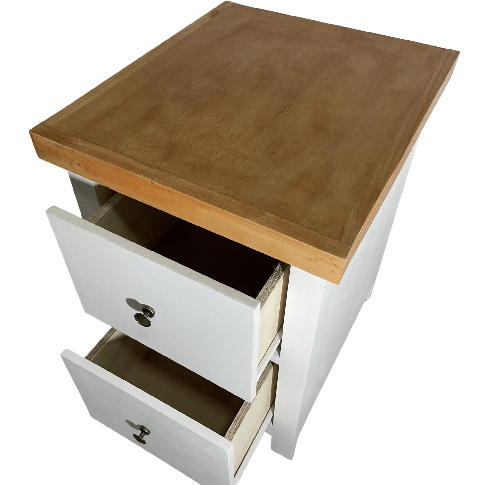 SET VELADORES DORMITORIO BARI 2 CAJONES BLANCO MADERA RUSTICO-3