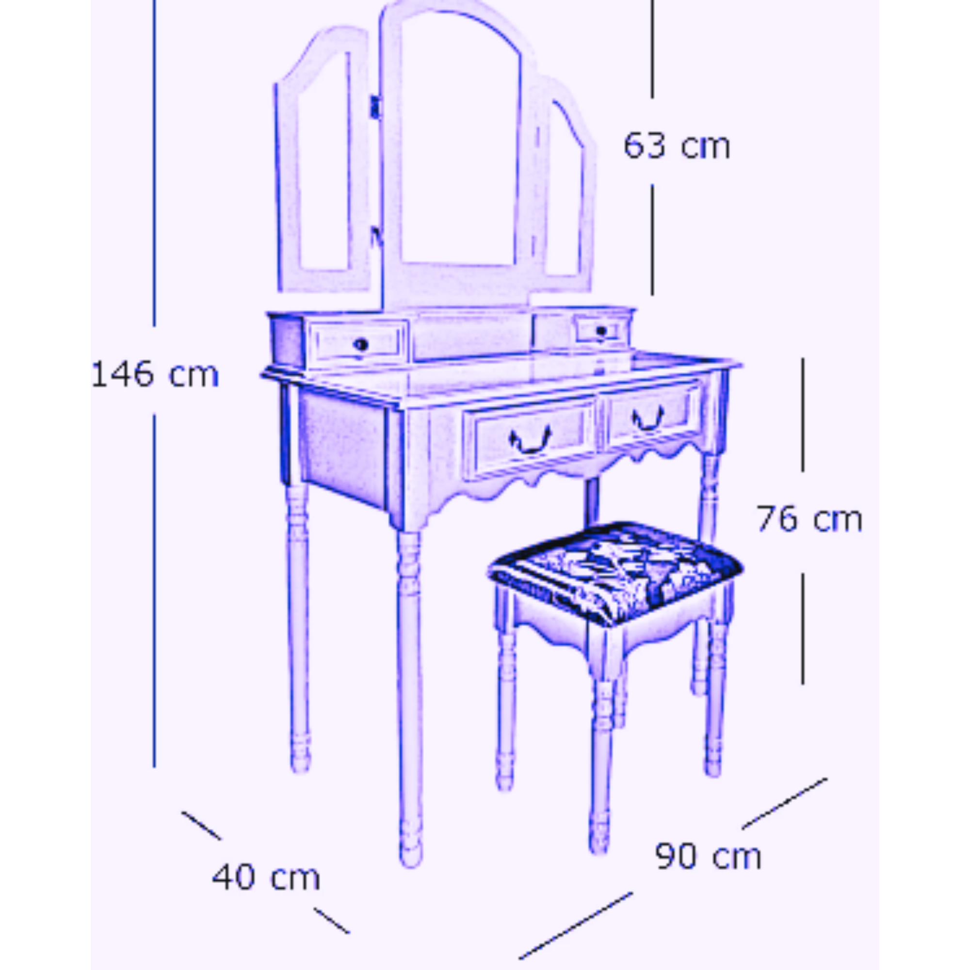 TOCADOR MAQUILLAJE BANCA + ESPEJO JOSEFA-7