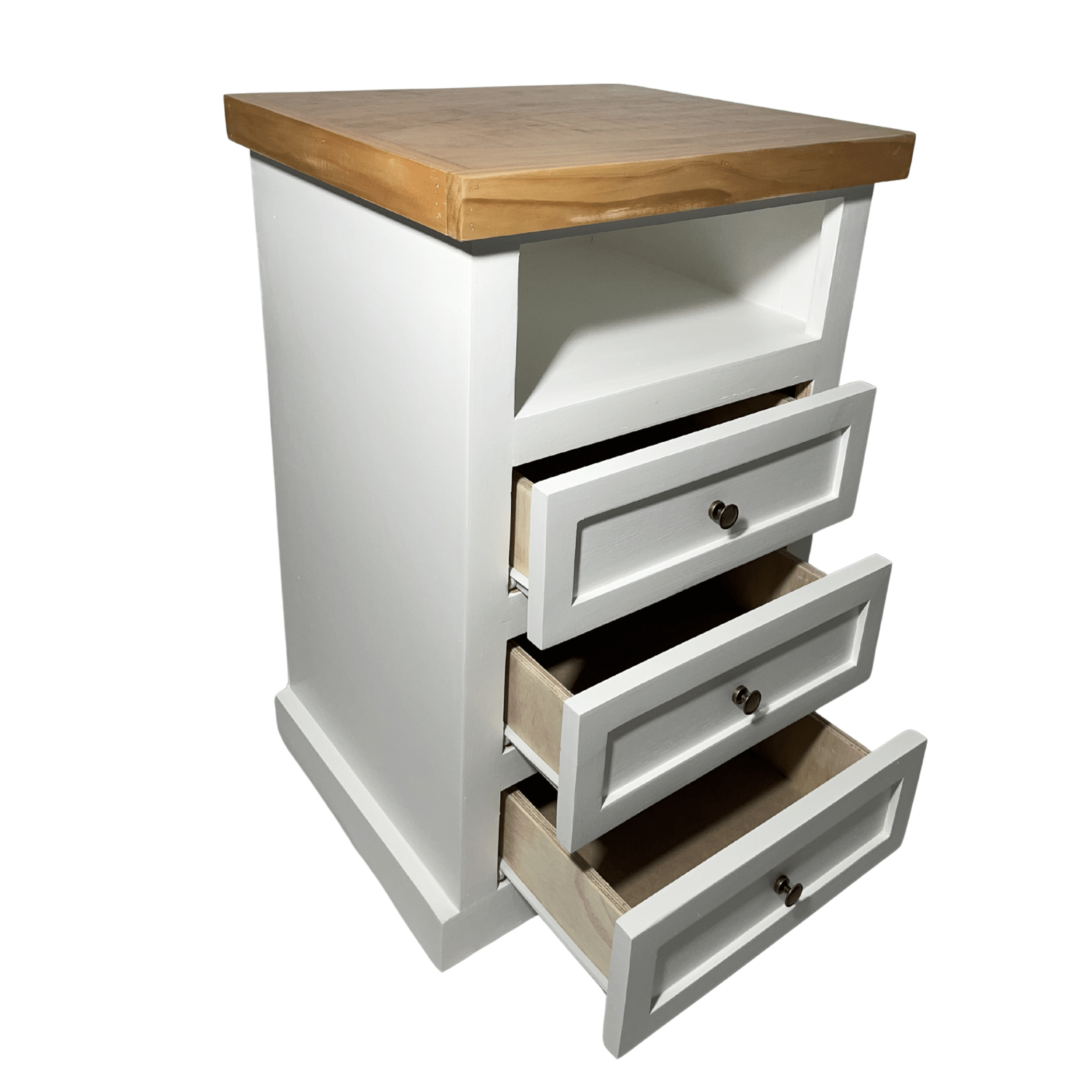 VELADOR DORMITORIO LIBRERO FERRARA 3 CAJONES BLANCO MADERA-3