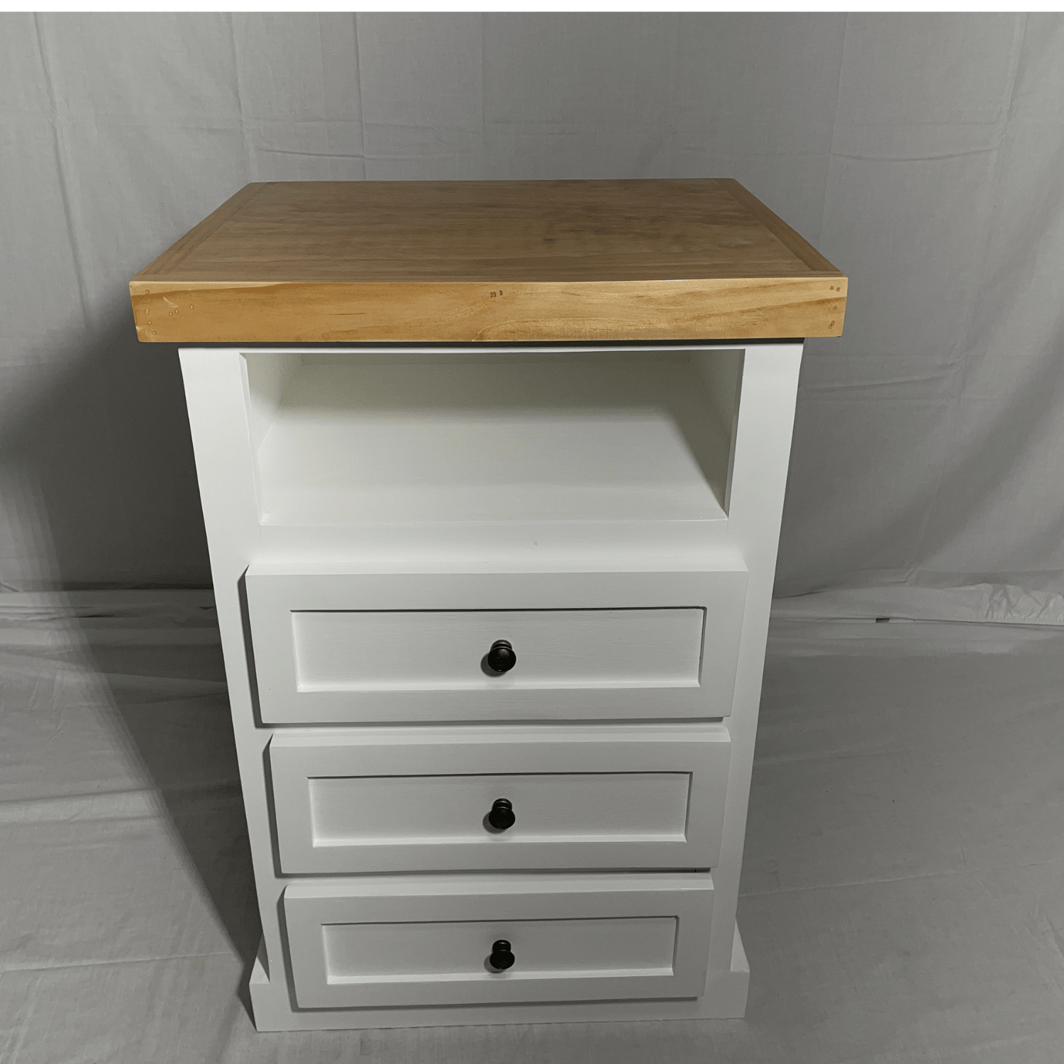 VELADOR DORMITORIO LIBRERO FERRARA 3 CAJONES BLANCO MADERA-4