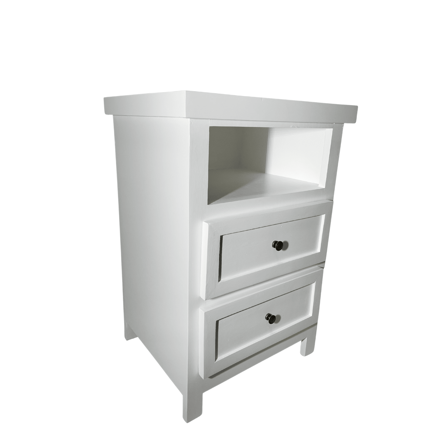 VELADOR DORMITORIO LIBRERO VICENZA 2 CAJONES BLANCO RUSTICO-2