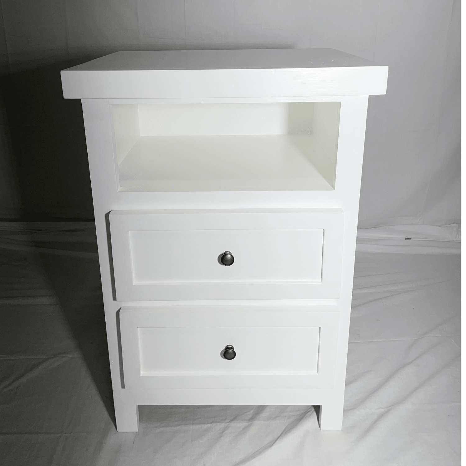 VELADOR DORMITORIO LIBRERO VICENZA 2 CAJONES BLANCO RUSTICO-4
