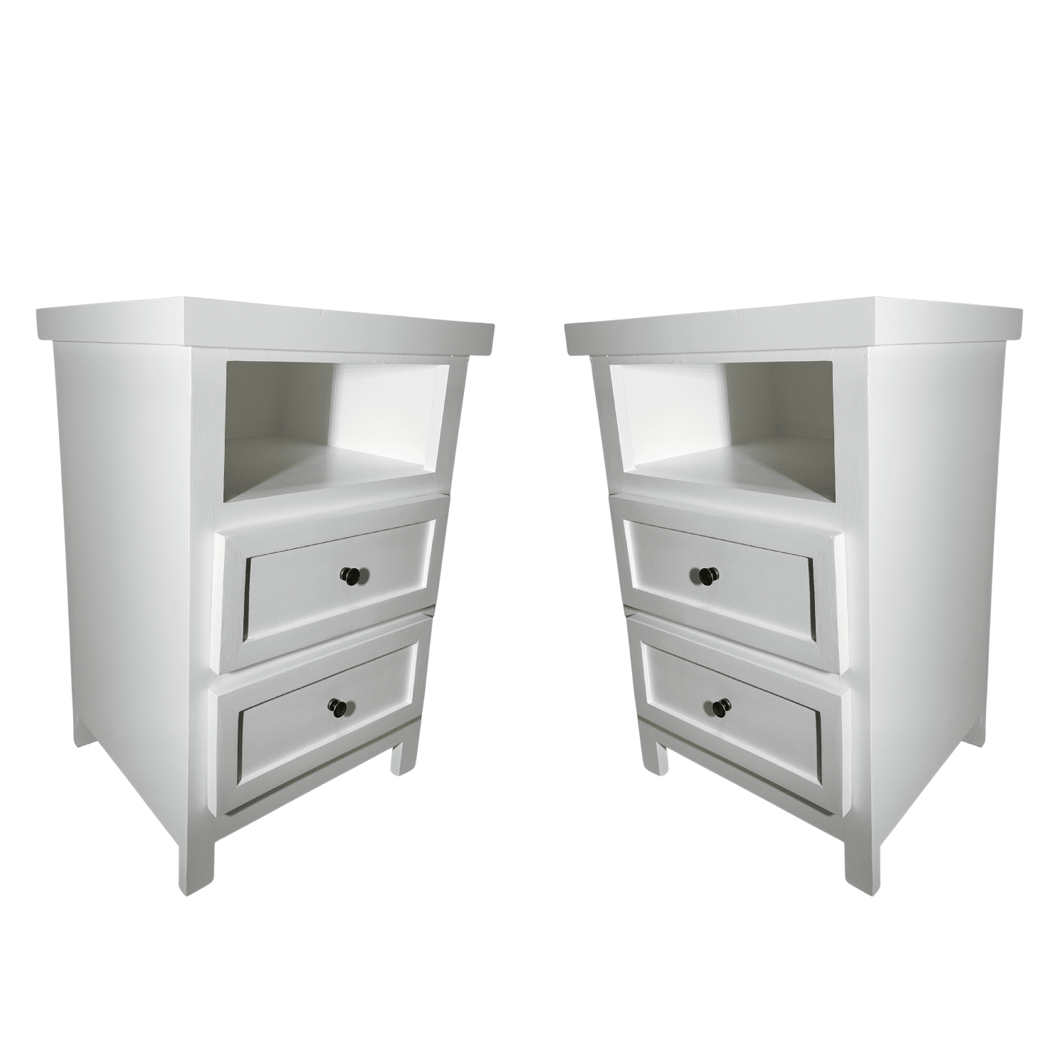 VELADOR DORMITORIO LIBRERO VICENZA 2 CAJONES BLANCO RUSTICO-5