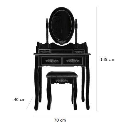 TOCADOR COMODA DE MAQUILLAJE MADERA BANCA + ESPEJO LORENZA-4