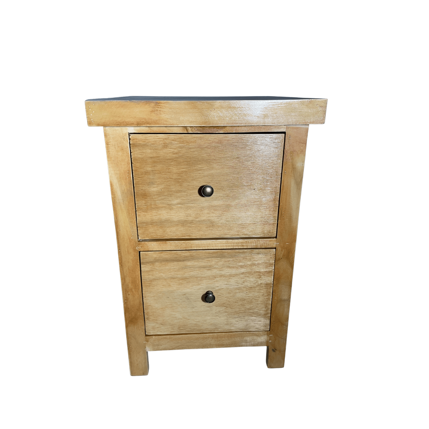 SET VELADORES DORMITORIO BARI 2 CAJONES MADERA BARNIZ RUSTICO-1