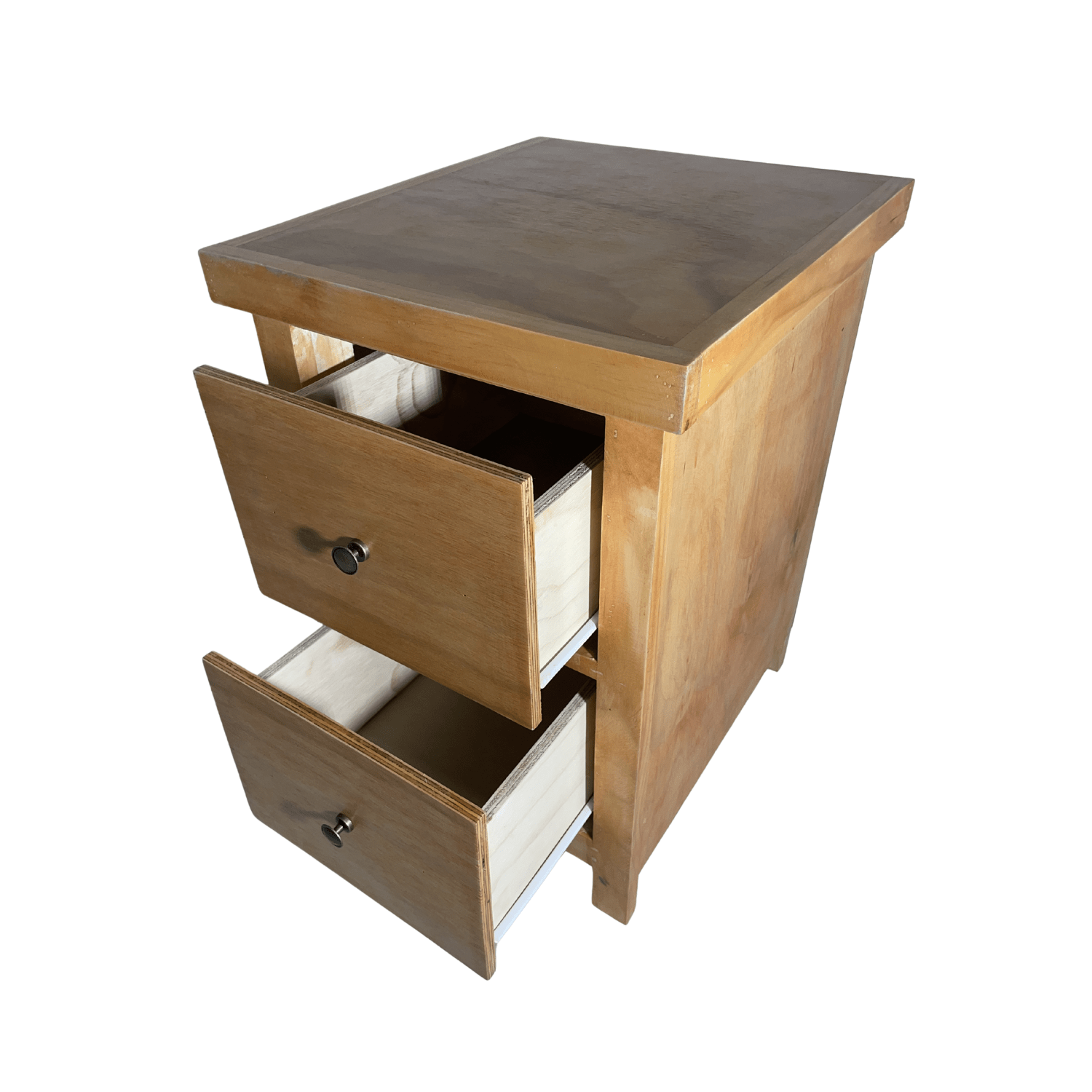 SET VELADORES DORMITORIO BARI 2 CAJONES MADERA BARNIZ RUSTICO-5