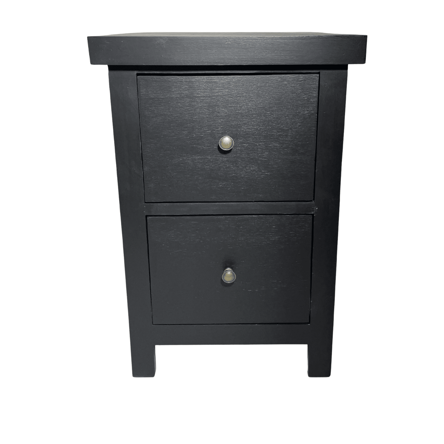 SET VELADORES DORMITORIO BARI 2 CAJONES NEGRO RUSTICO-1