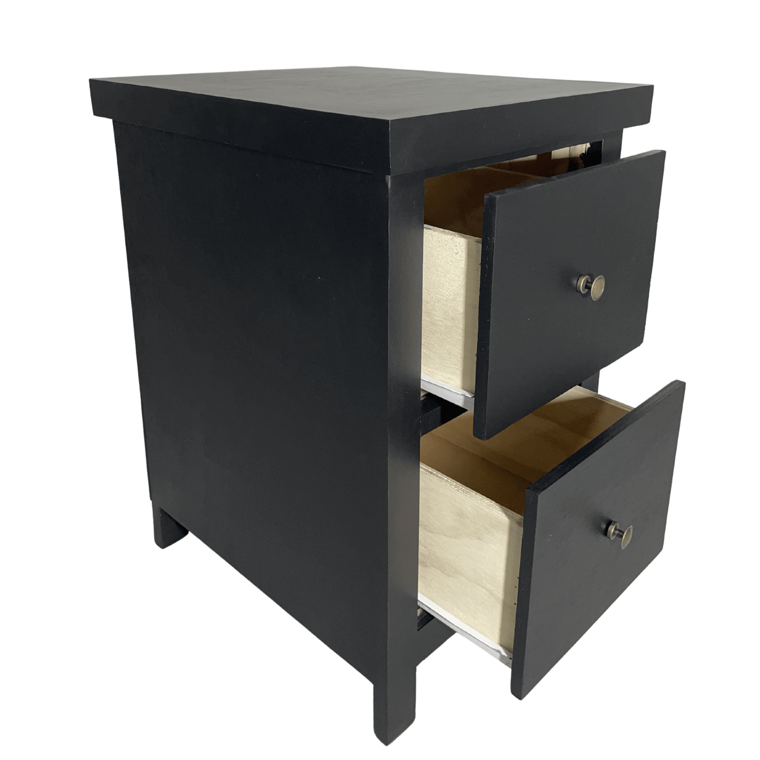 SET VELADORES DORMITORIO BARI 2 CAJONES NEGRO RUSTICO-4