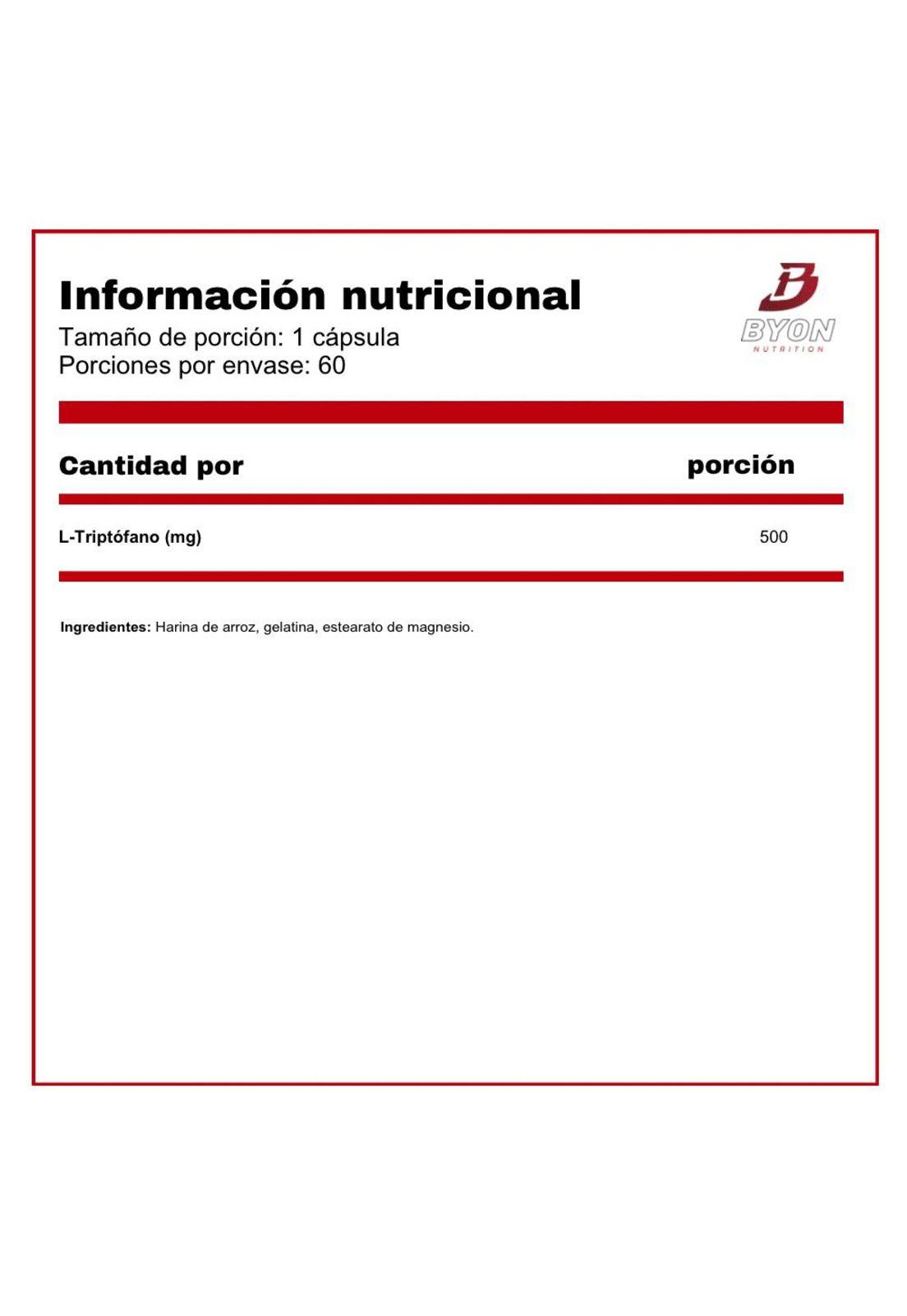 L-Tryptophan 500 mg Triptofano 60 cápsulas-1