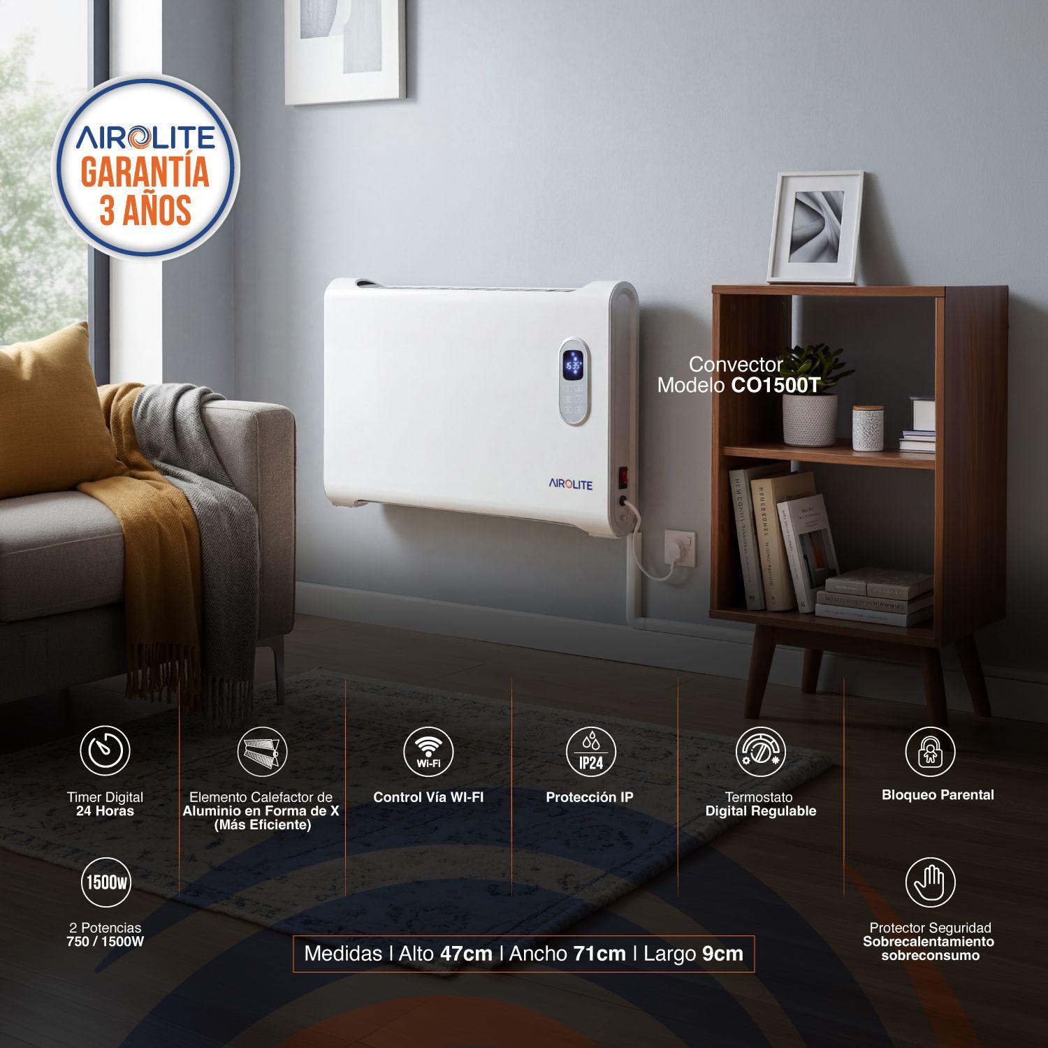 Convector Eléctrico Airolite CO1500T 1500W WiFi Blanco-1