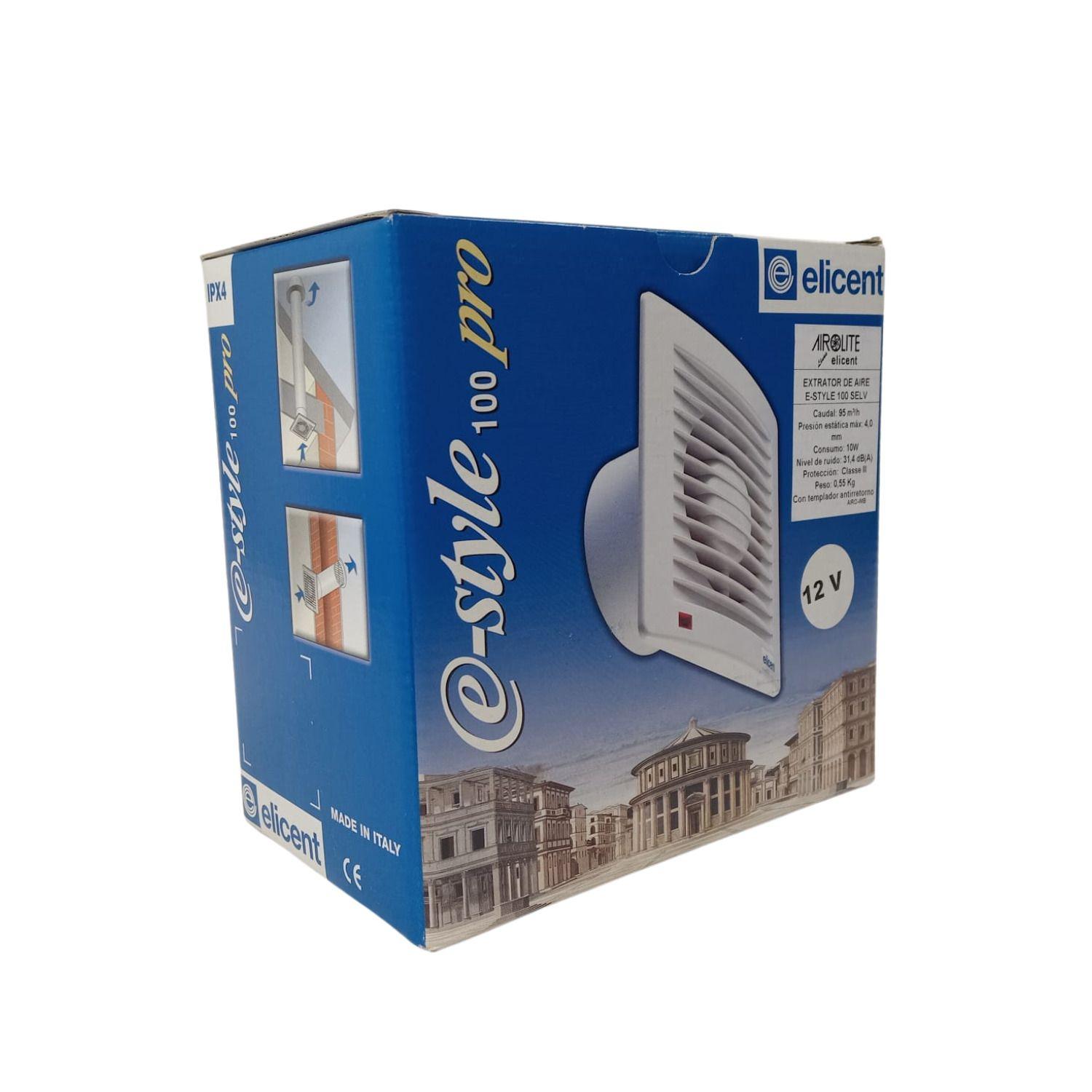 EXTRACTOR DE AIRE AIROLITE ELICENT E-STYLE 100 SELV-4
