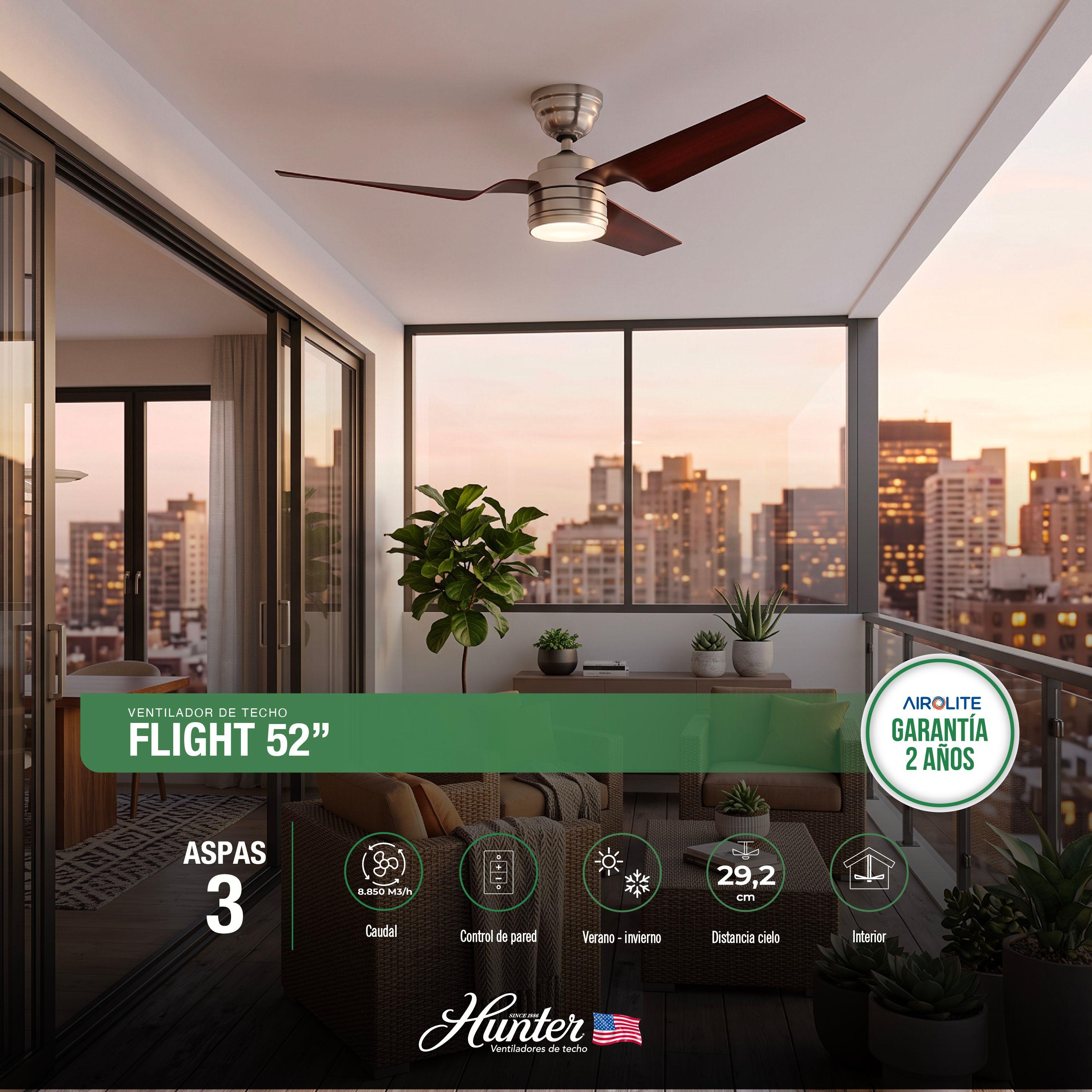 VENTILADOR TECHO HUNTER FLIGHT NIQUEL-1