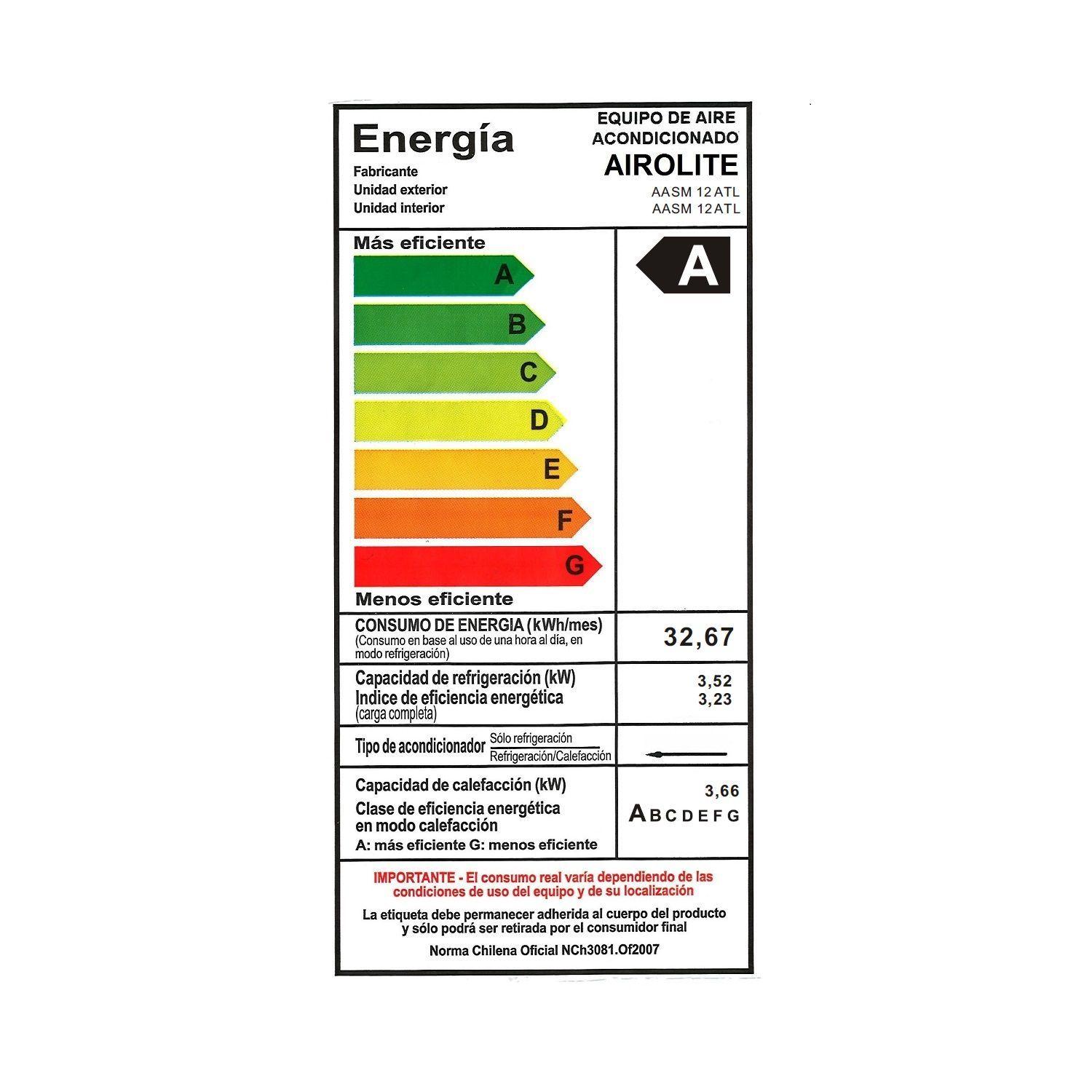 Aire Acondicionado On/off 12000 Btu Wifi Airolite-5
