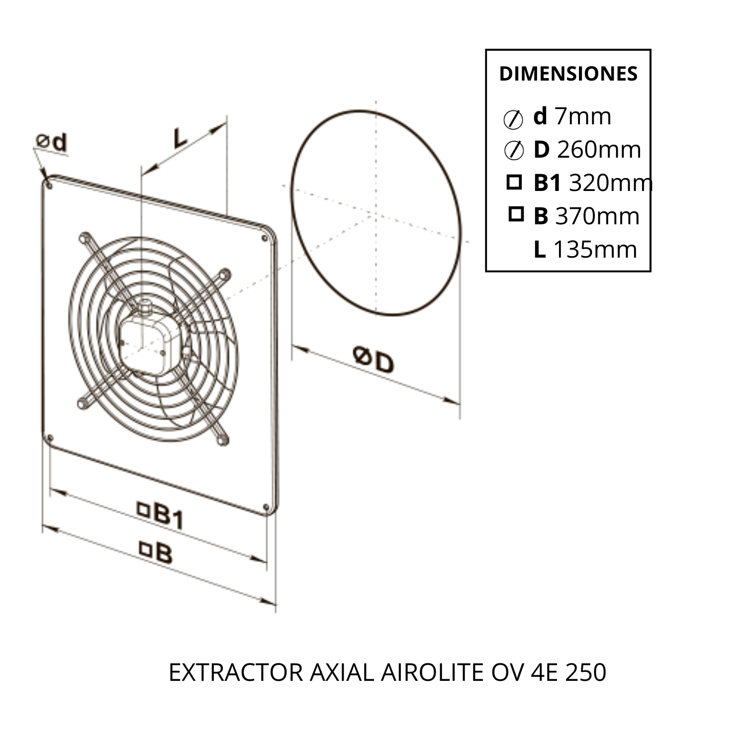 EXTRACTOR AXIAL AIROLITE OV 4E 250-2