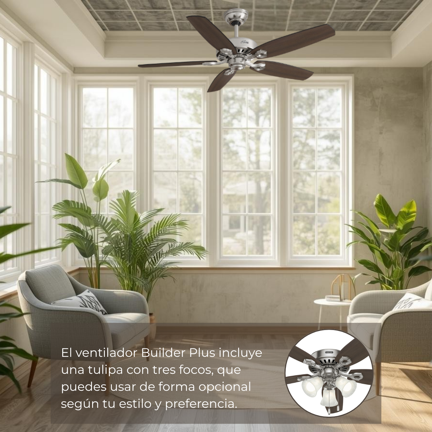 Ventilador de Techo Builder Plus 52 Con Luz-3