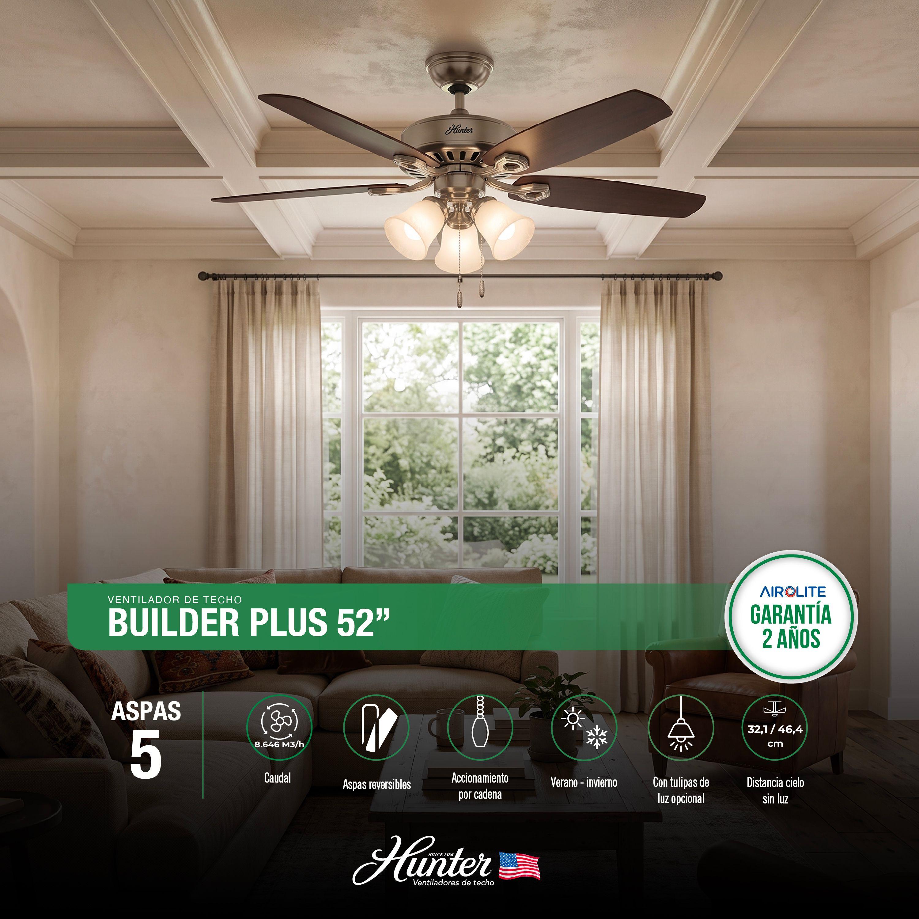 Ventilador de Techo Builder Plus 52 Con Luz-1