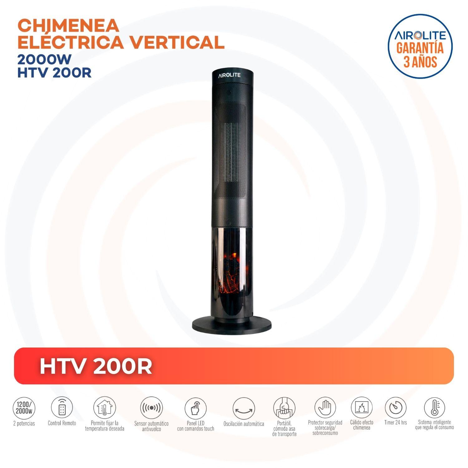 PACK CHIMENEA ELECTRICA HTV 200R + TERMOVENTILADOR VINTAGE NEGRO HT RETRO 2000N-2