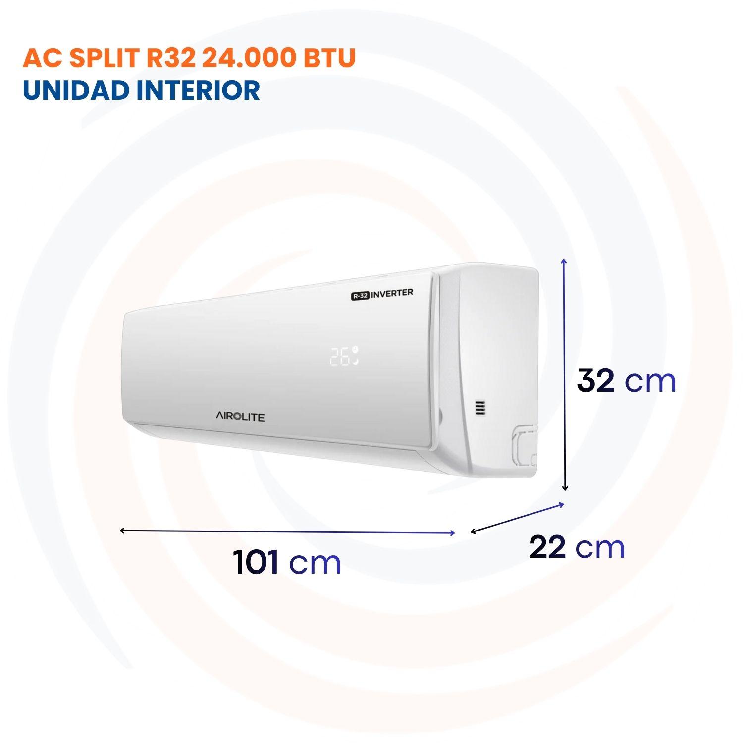 AIRE ACONDICIONADO SPLIT MURO FRÍO-CALOR 24000 BTU INV AIROLITE-3