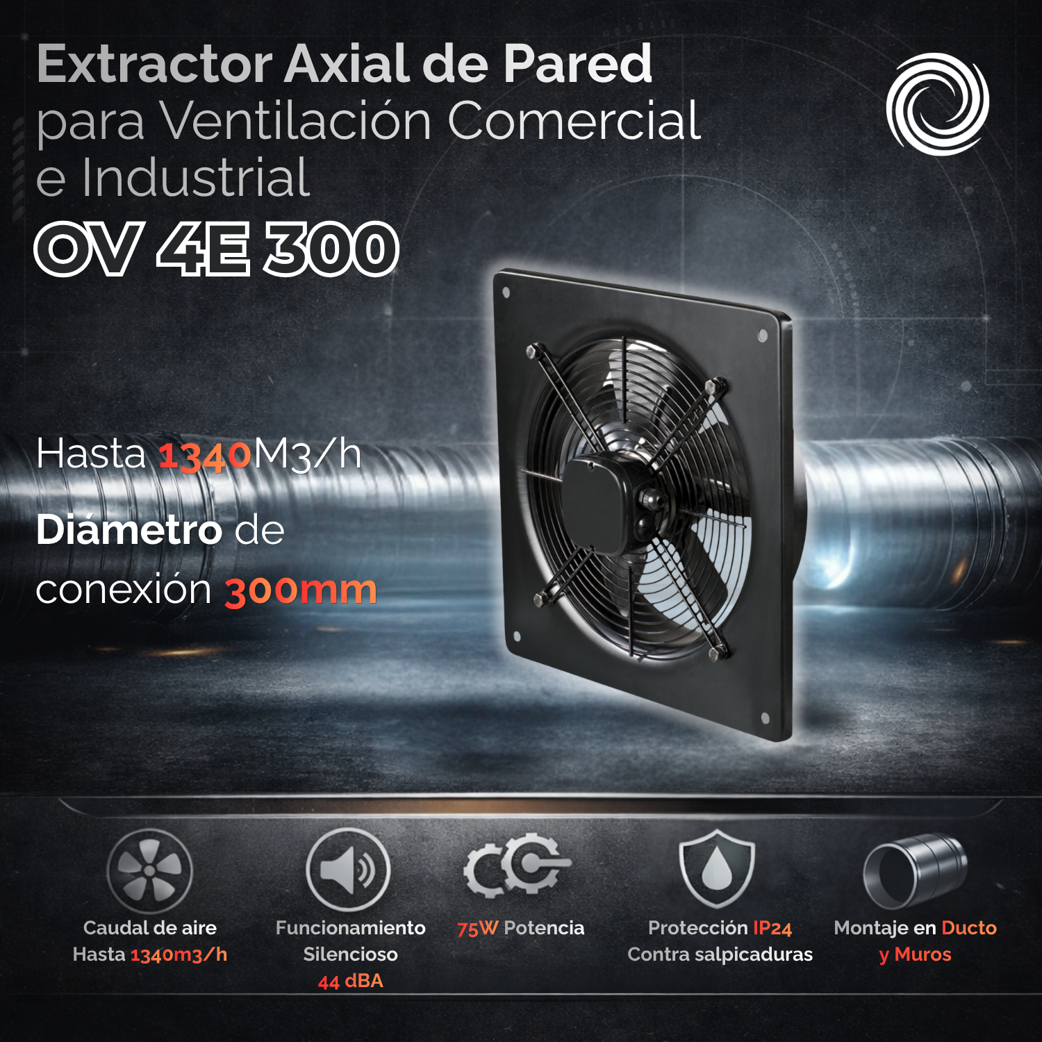 EXTRACTOR AXIAL AIROLITE OV 4E 300-1
