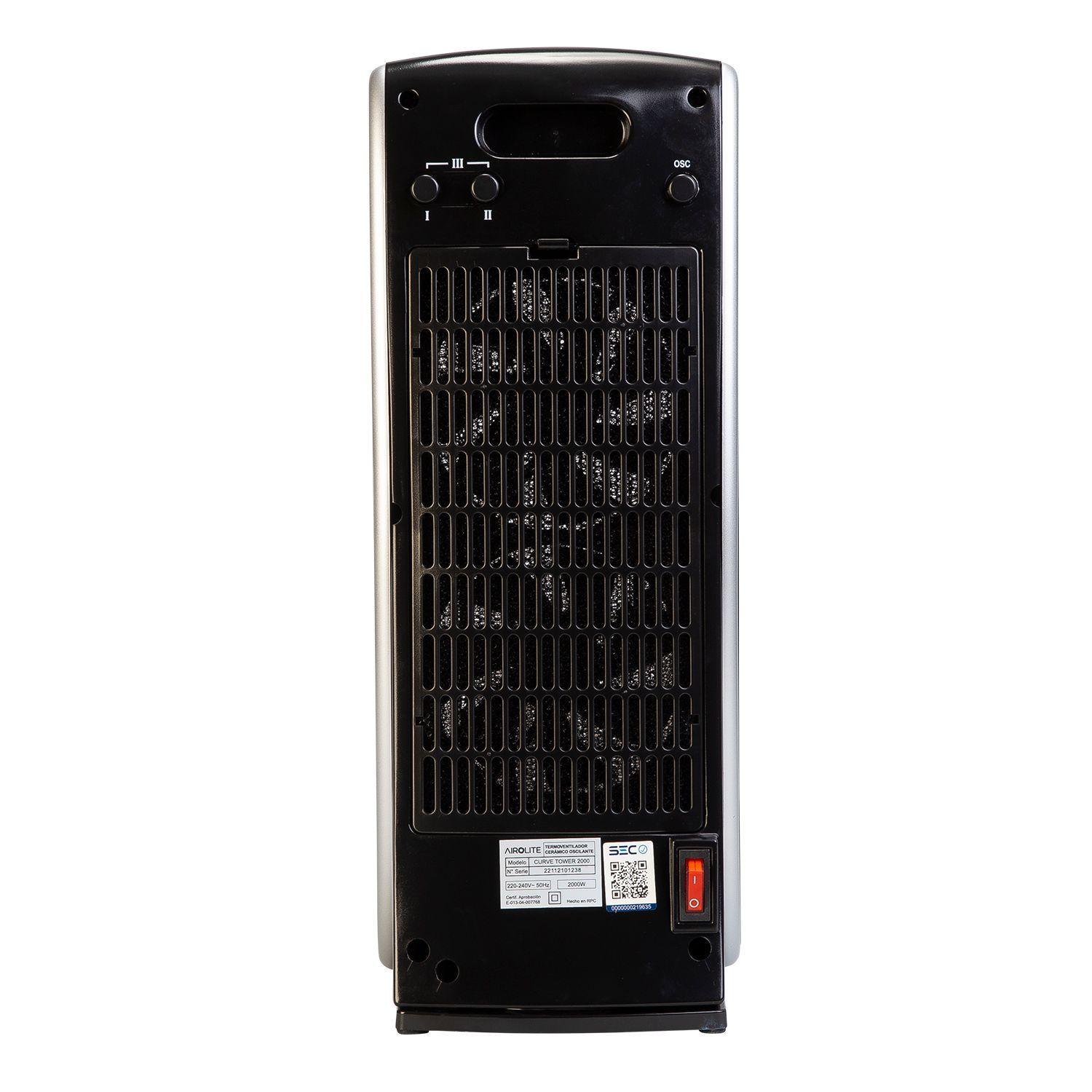 Termoventilador Airolite Curve Tower 2000W Negro-8