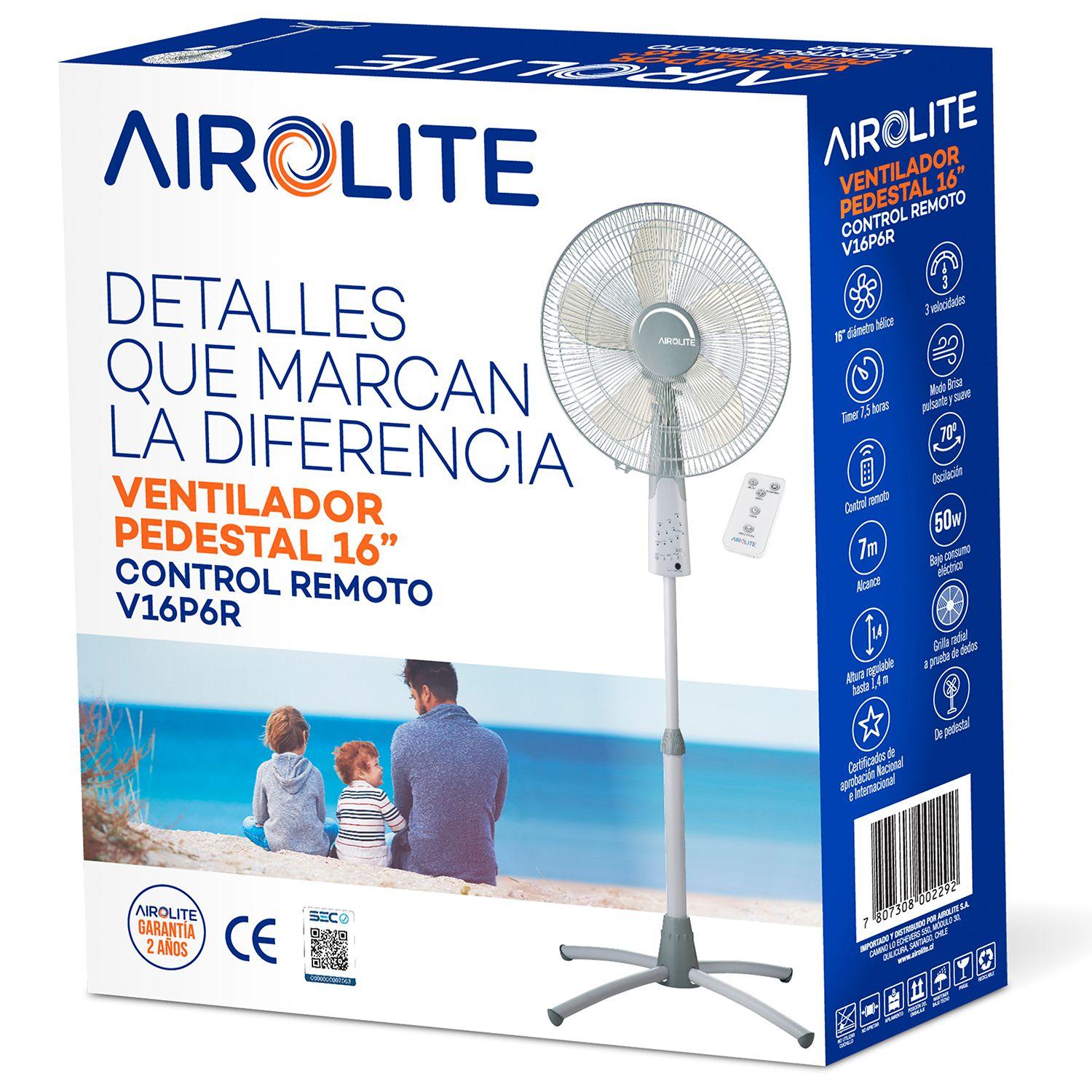 Ventilador Pedestal 16" Con Control Remoto V16p6r Airolite-6