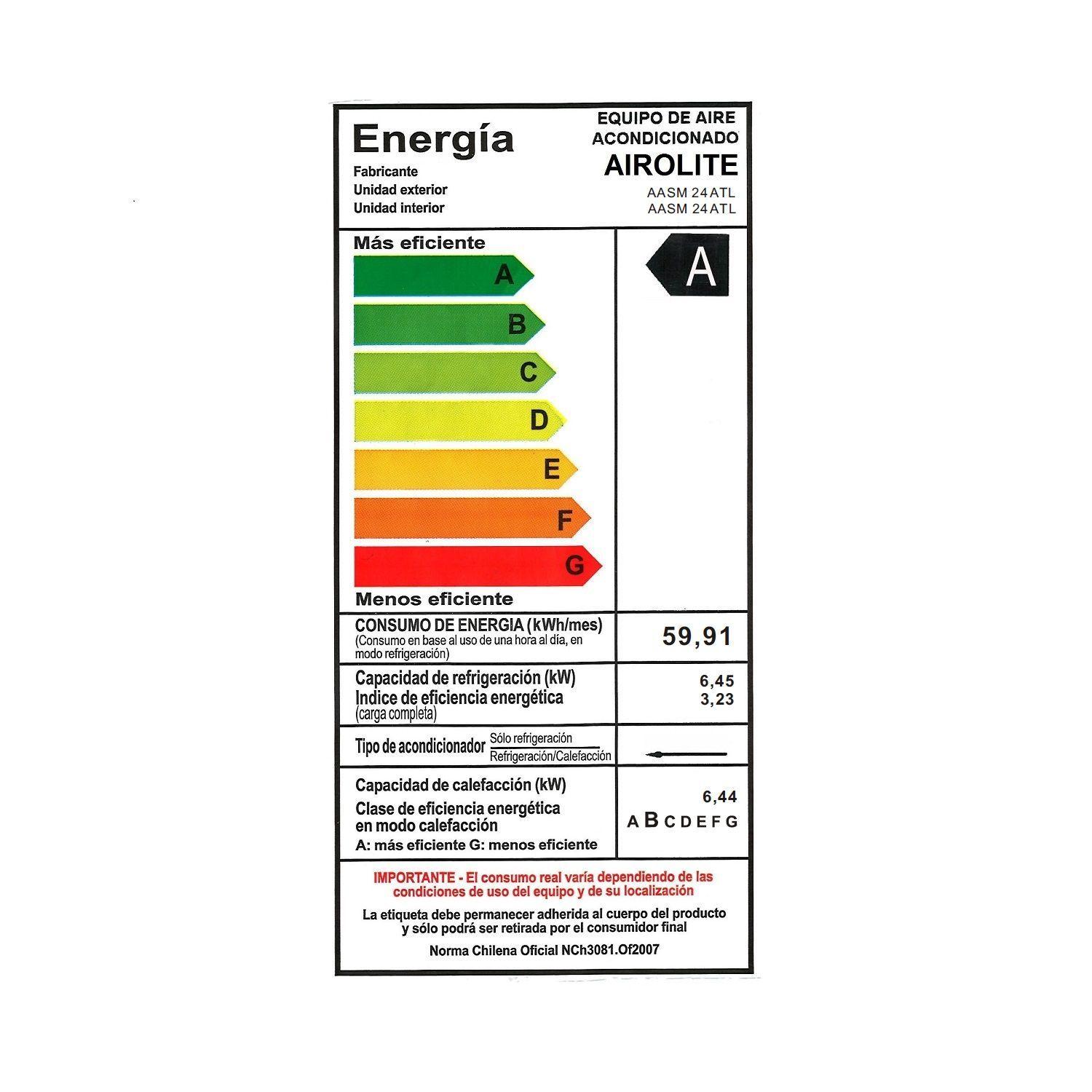 Aire Acondicionado On/off 24000 Btu Wifi Airolite-5