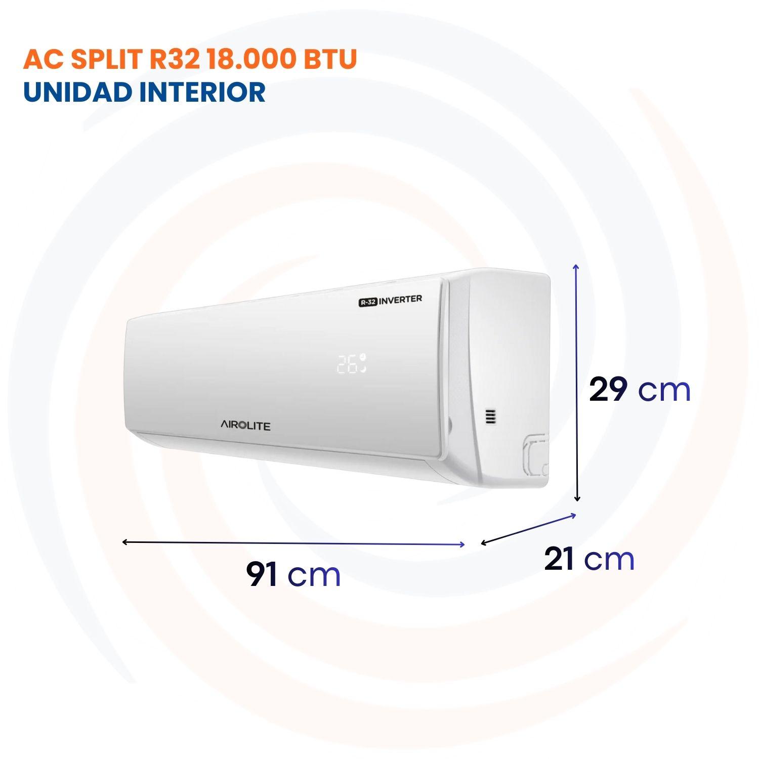 AIRE ACONDICIONADO SPLIT MURO FRÍO-CALOR 18000 BTU INV AIROLITE-3