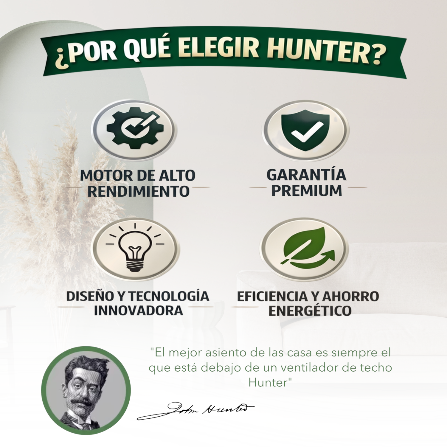 VENTILADOR DE TECHO HUNTER STILE BRONCE 46-2