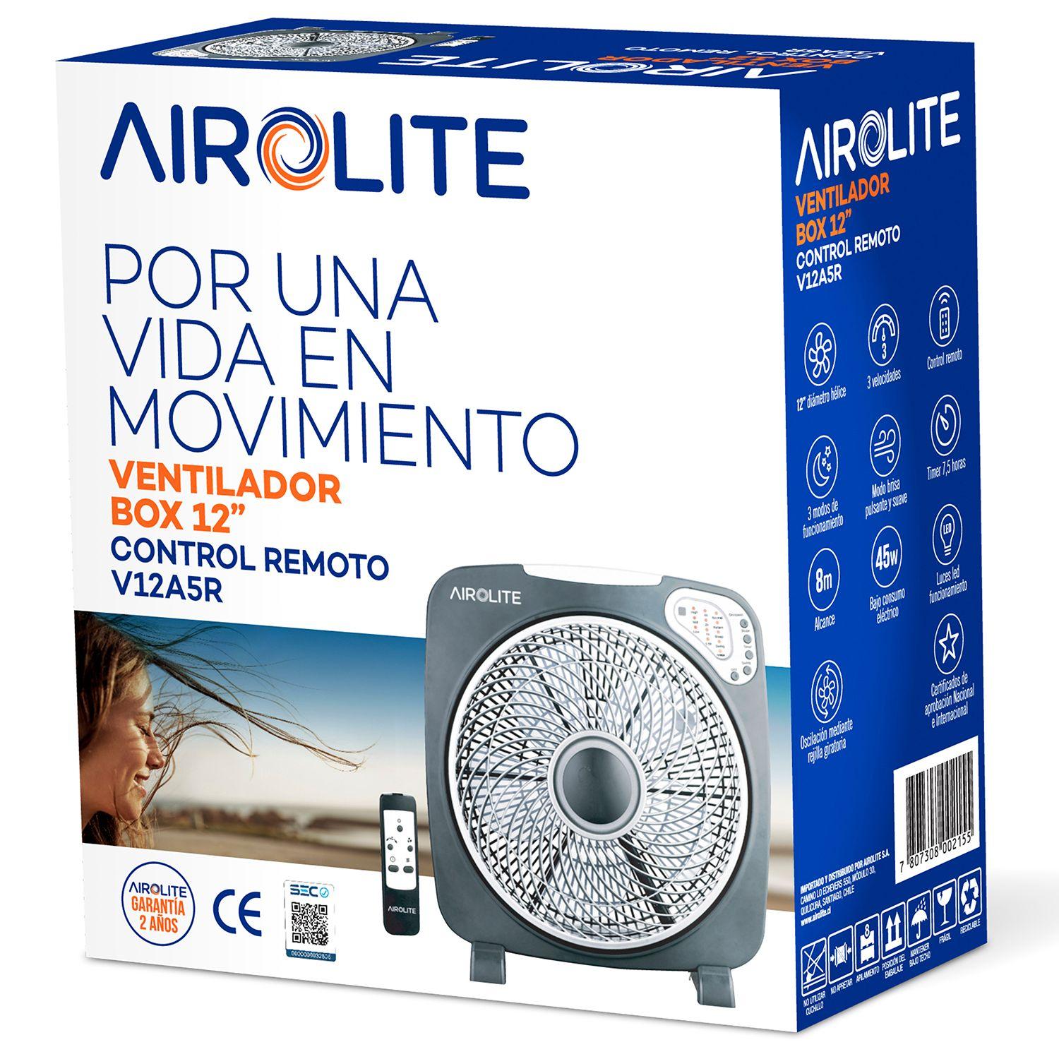 Ventilador Piso/mesa 12  C/r Y Timer V12a5r Airolite-8