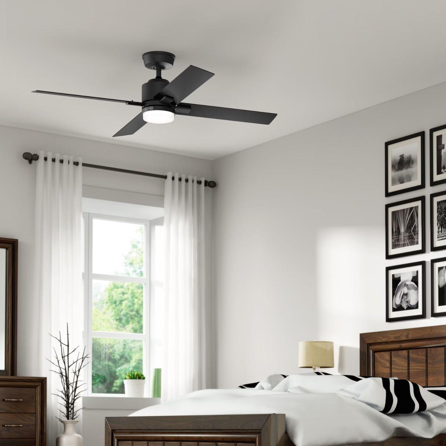 VENTILADOR TECHO HUNTER MILA NEGRO-8