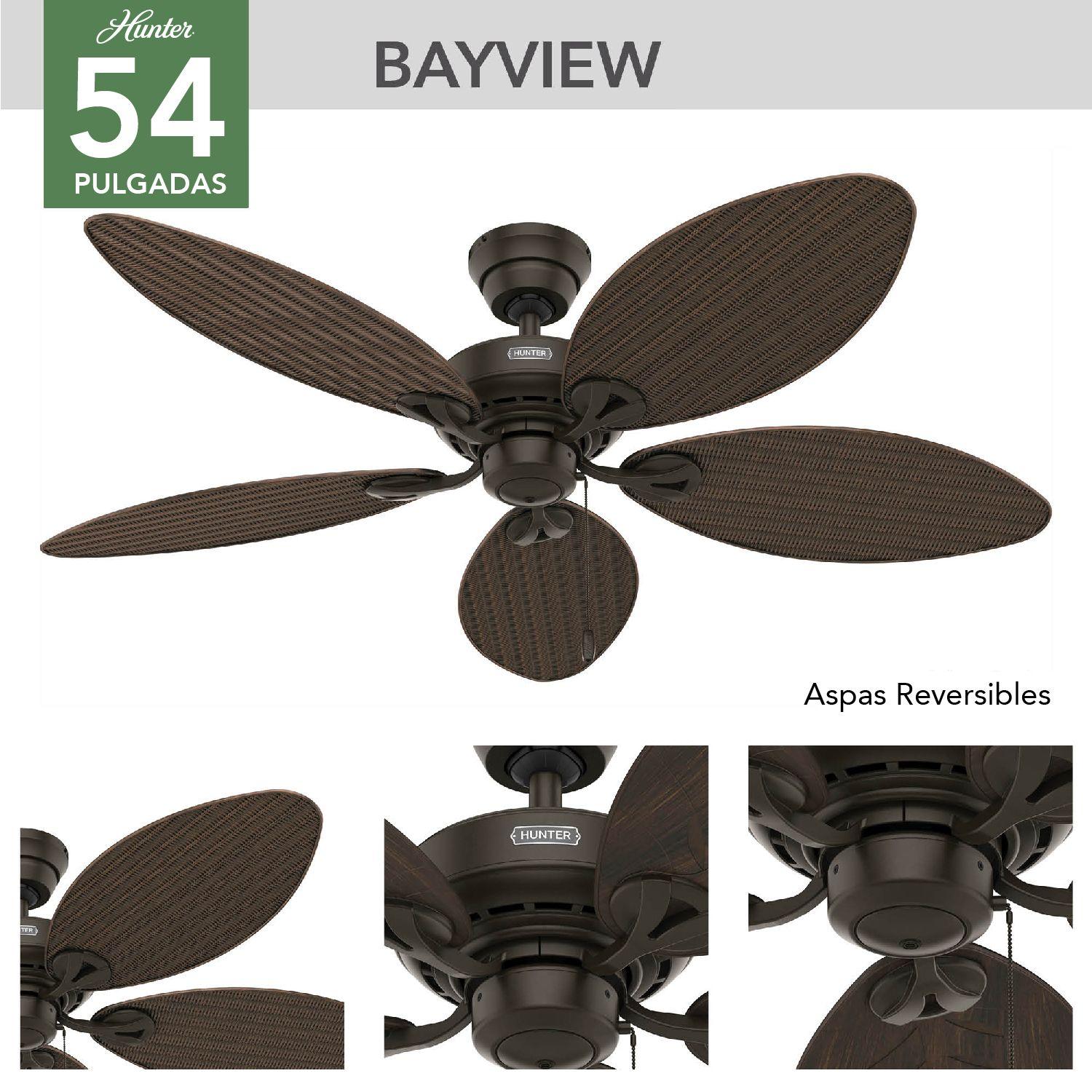 VENTILADOR DE TECHO HUNTER BAYVIEW 54-2