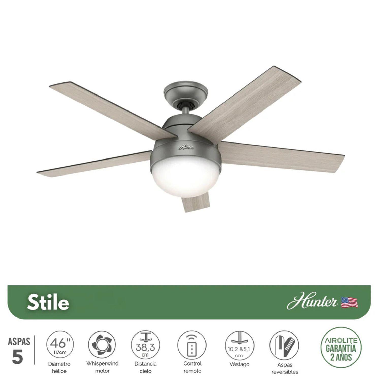 PACK X2 VENTILADOR DE TECHO HUNTER STILE 46-1