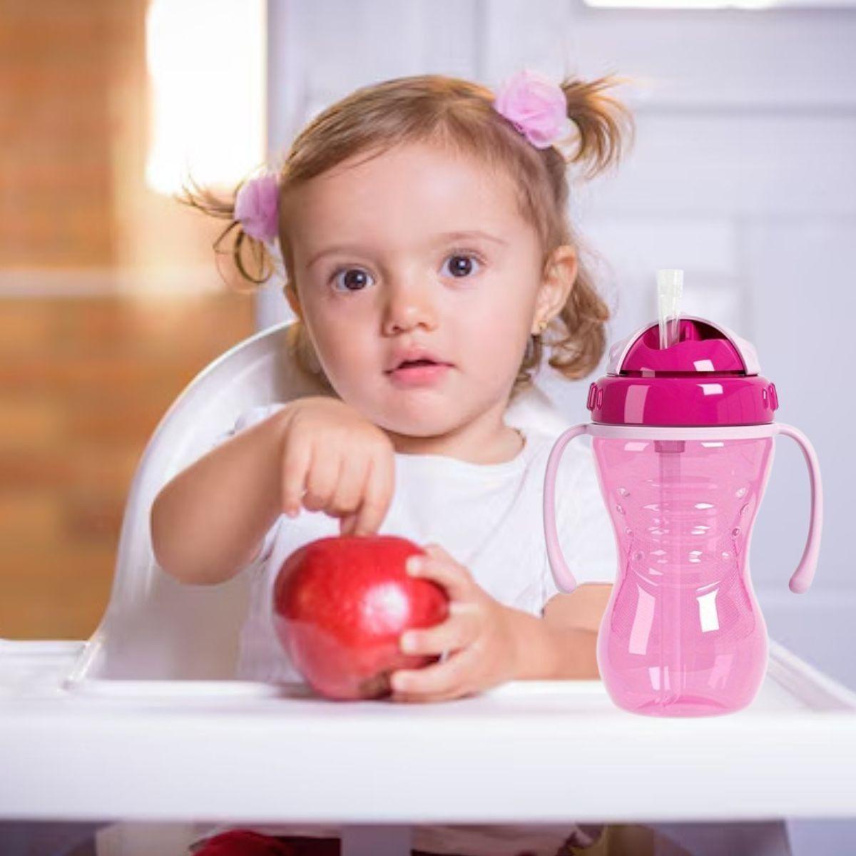 SET 2 VASOS ENTRENADOR CON PAJILLA CON ASA PARA BEBE LAU-9