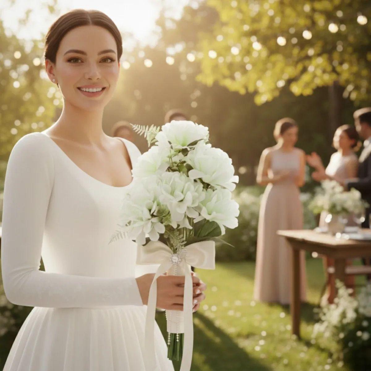 Set 3 Ramo Floral Ornamental Artificial Diseño Peonía Jhn-3