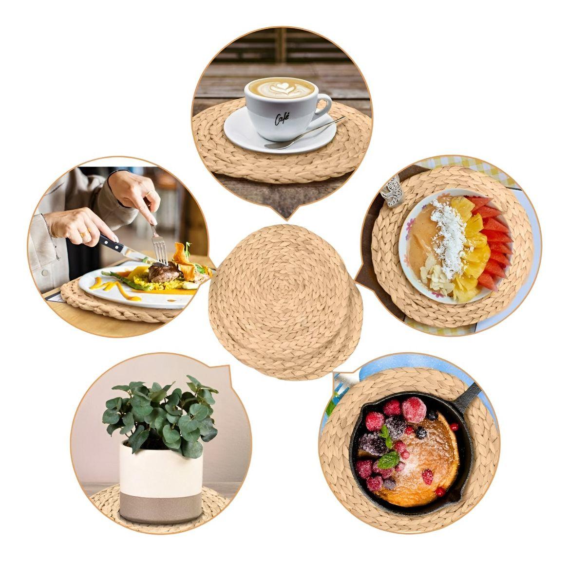 Set 2 Manteles Individuales Decorativo Mimbre Mesa Jhn-1