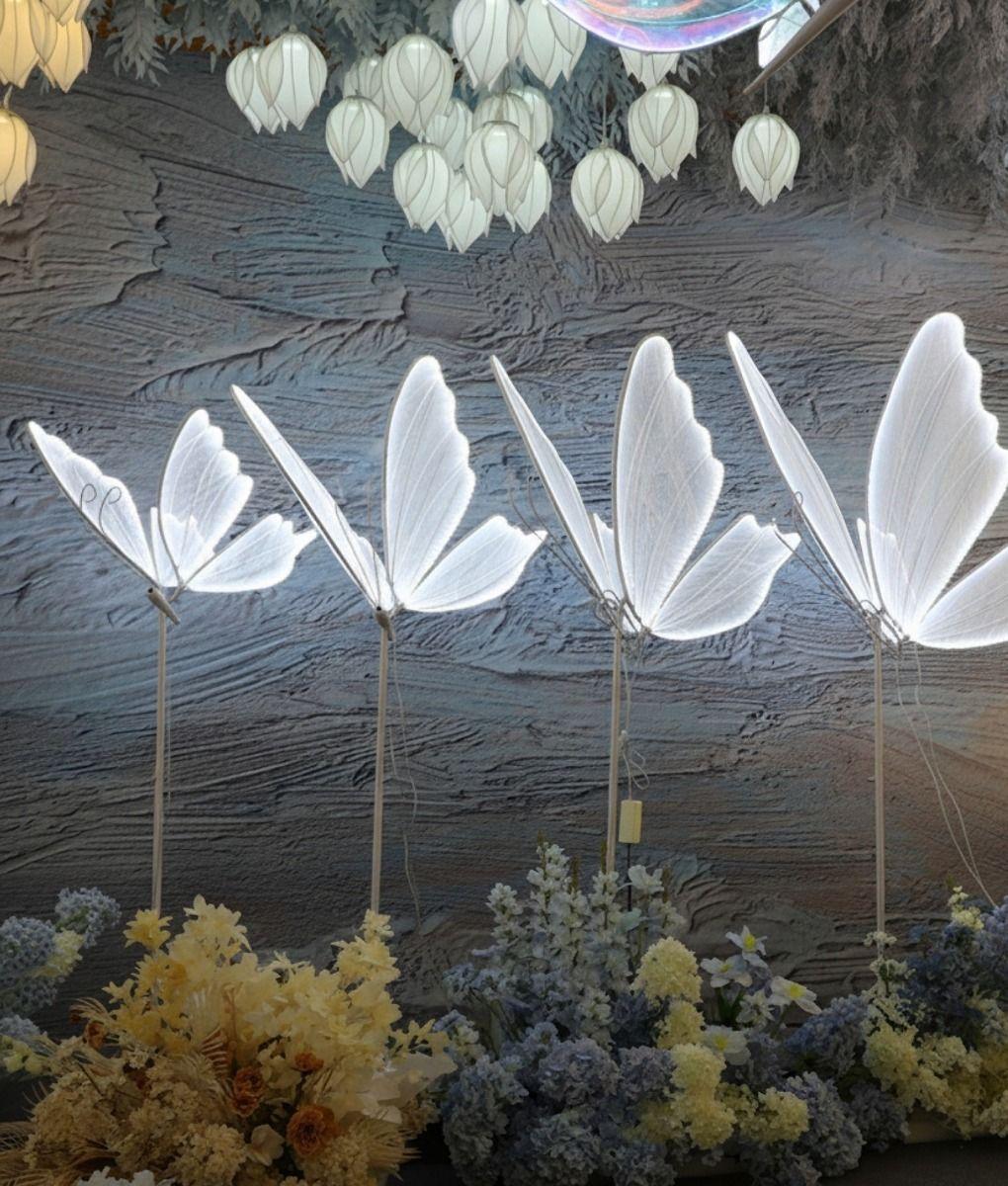 Lámpara Pie Decorativa Mariposa LED Luminosa Evento Jhn-6