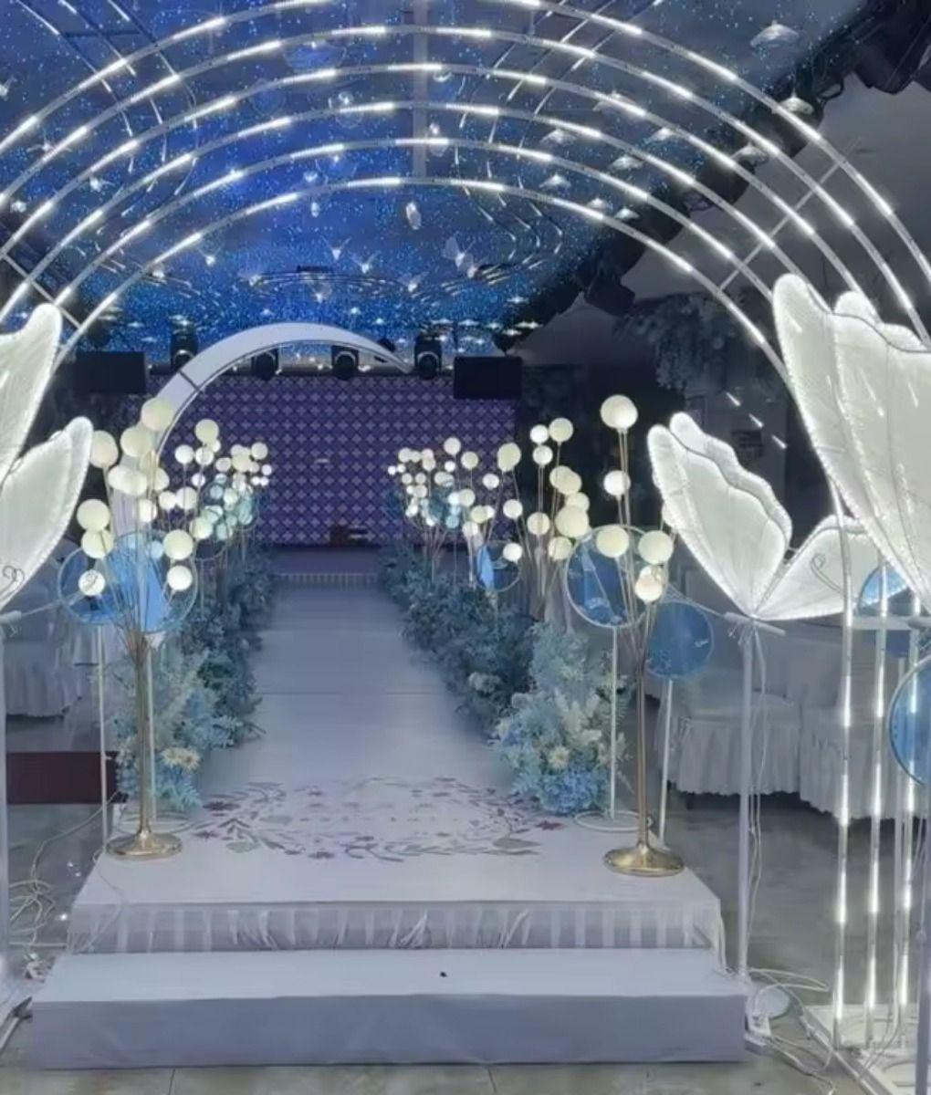 Lámpara Pie Decorativa Mariposa LED Luminosa Evento Jhn-9