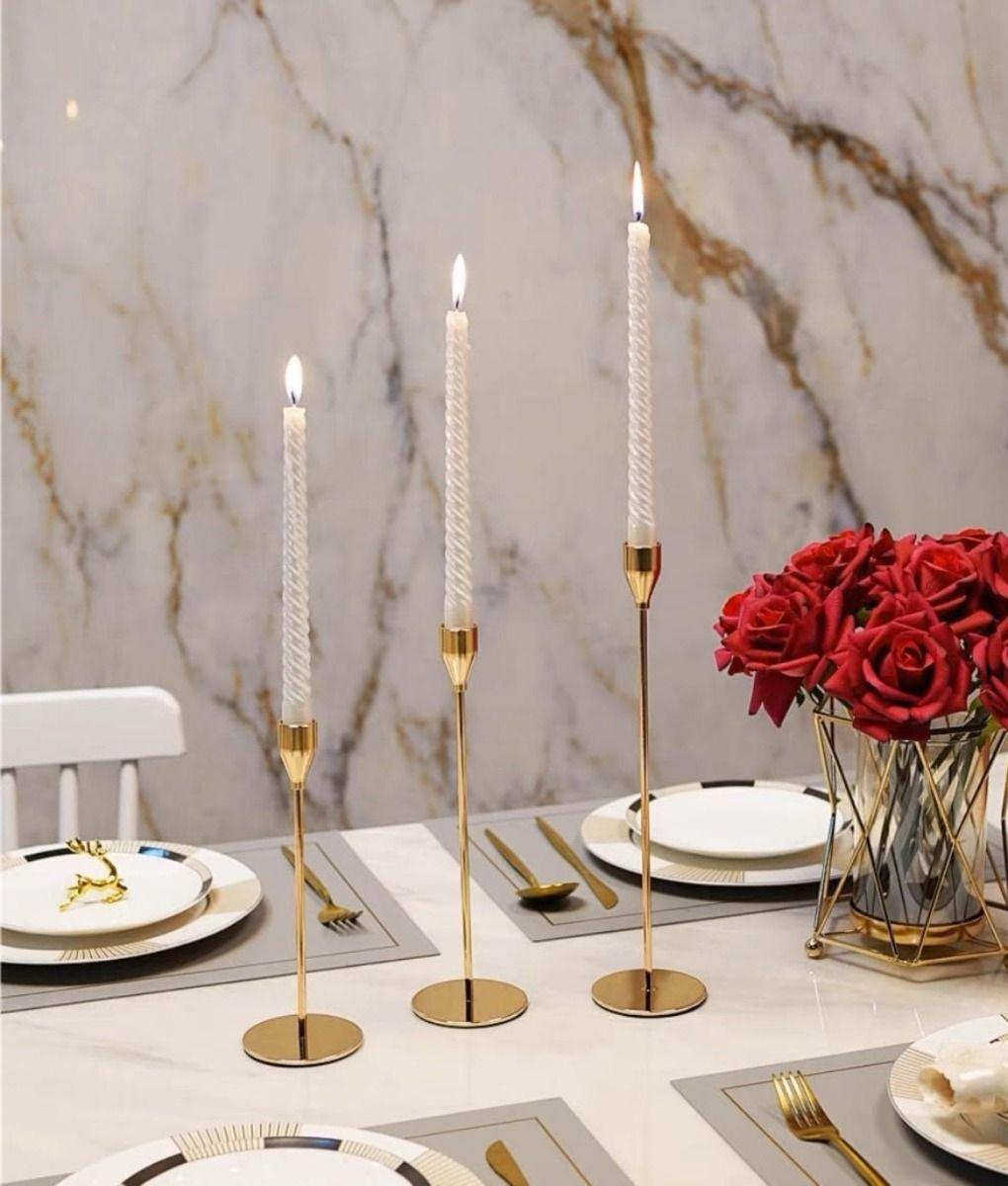 Set 3 Portavelas Decorativo Candelero Adorno Hogar Jhn-7