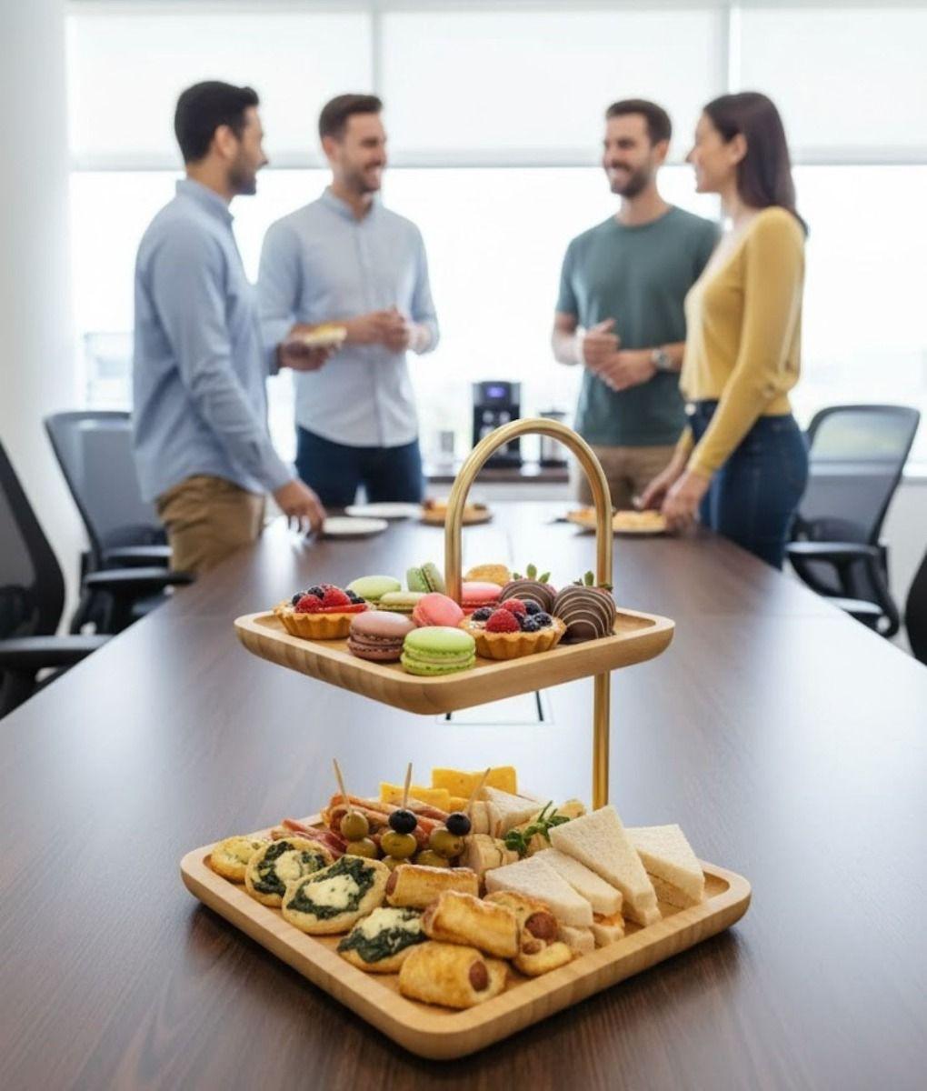 Bandeja Decorativa Elevada Cuadrada Doble Nivel Jhn-4