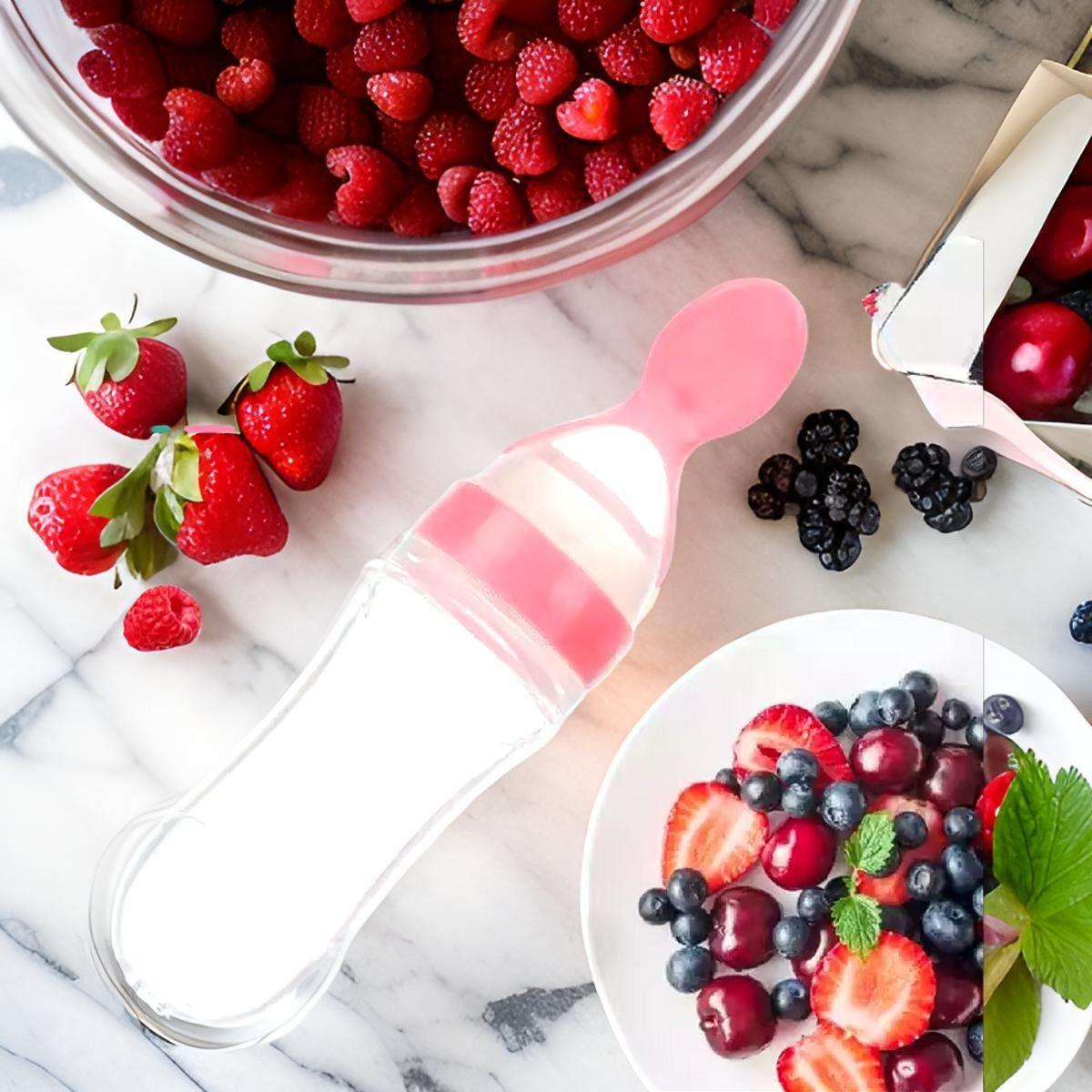 Set 4 Mamadera Silicona Cuchara  Alimentacion Bebe Lau-2