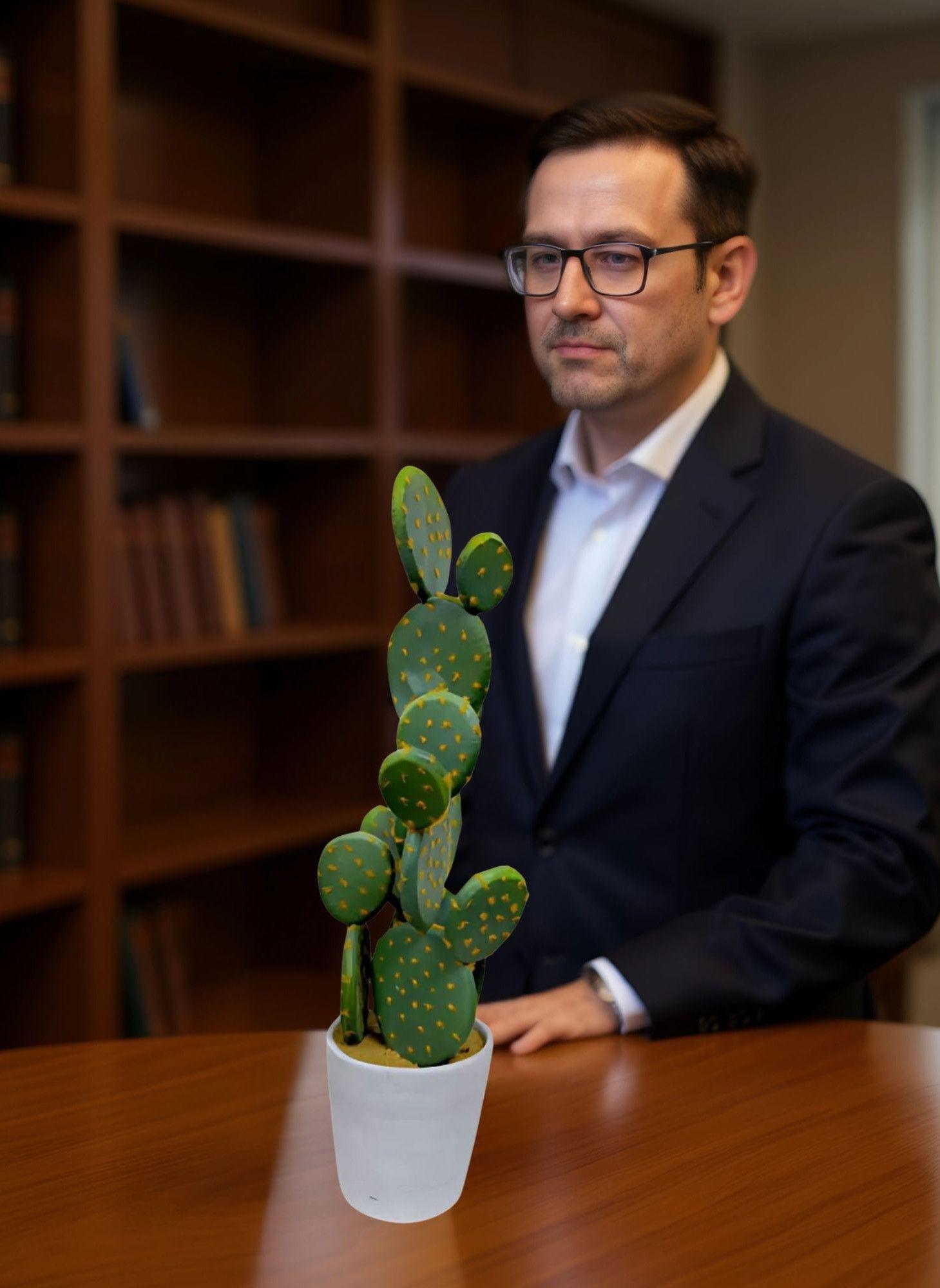 Planta Artificial Decorativa Cactus Opuntia Realista Jhn-3