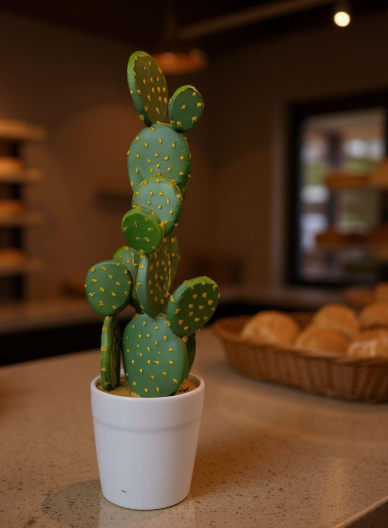 Planta Artificial Decorativa Cactus Opuntia Realista Jhn-4