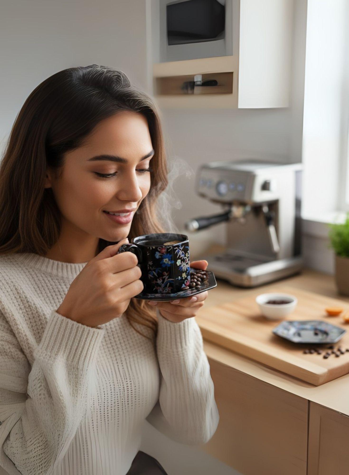 Taza Decorativa Elegante Platillo Floral Hogar Jhn-3