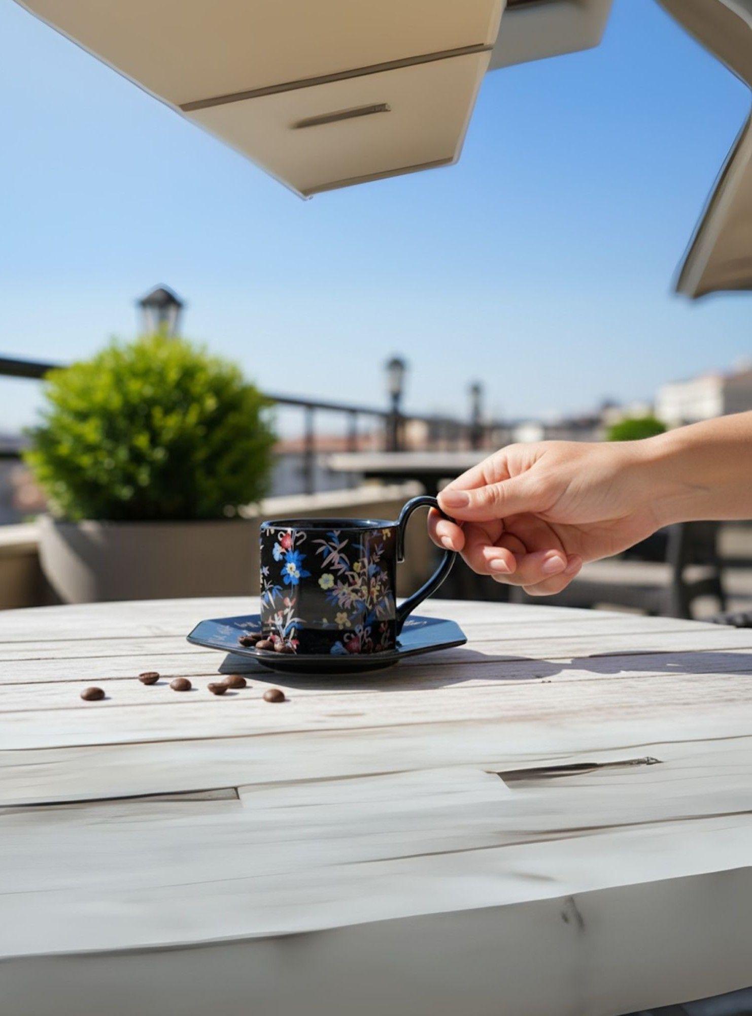 Taza Decorativa Elegante Platillo Floral Hogar Jhn-4