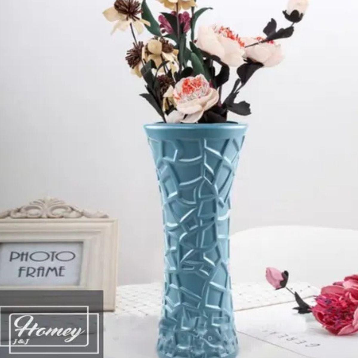 SET 5 FLORERO DE PLASTICO DECORACION OFICINA HOGAR LAU-7