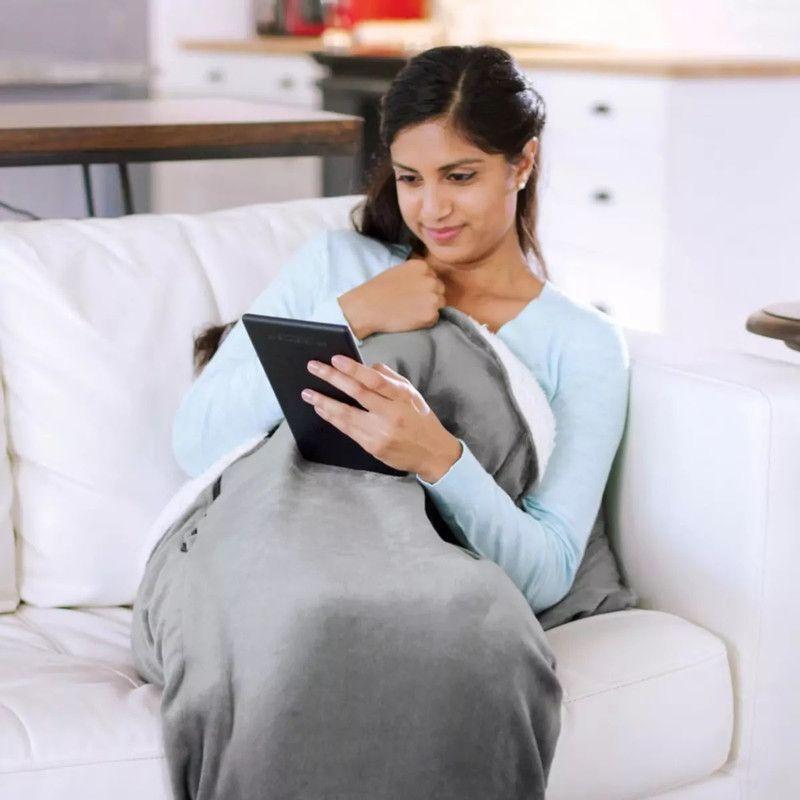 Frazada Masajeadora Sherpa Caliente Relajante 3 Modos Lau-6