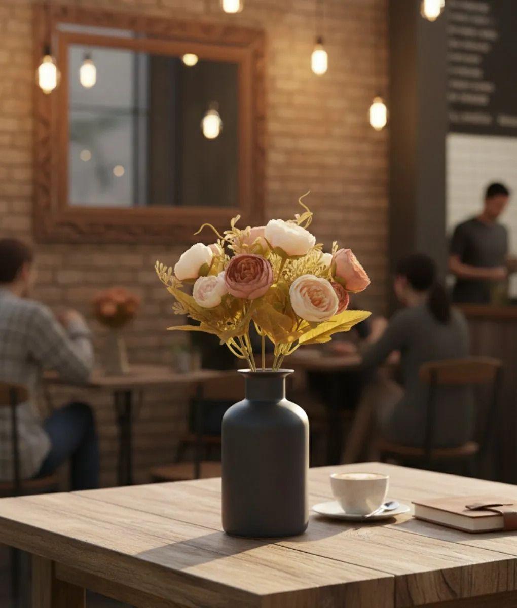 Set 4 Ramo Flores Artificiales Belleza Adorno Atemporal Jhn-3